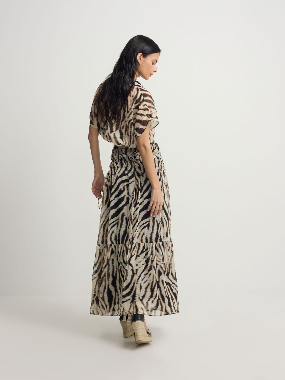 Blouse imprimé animal noir