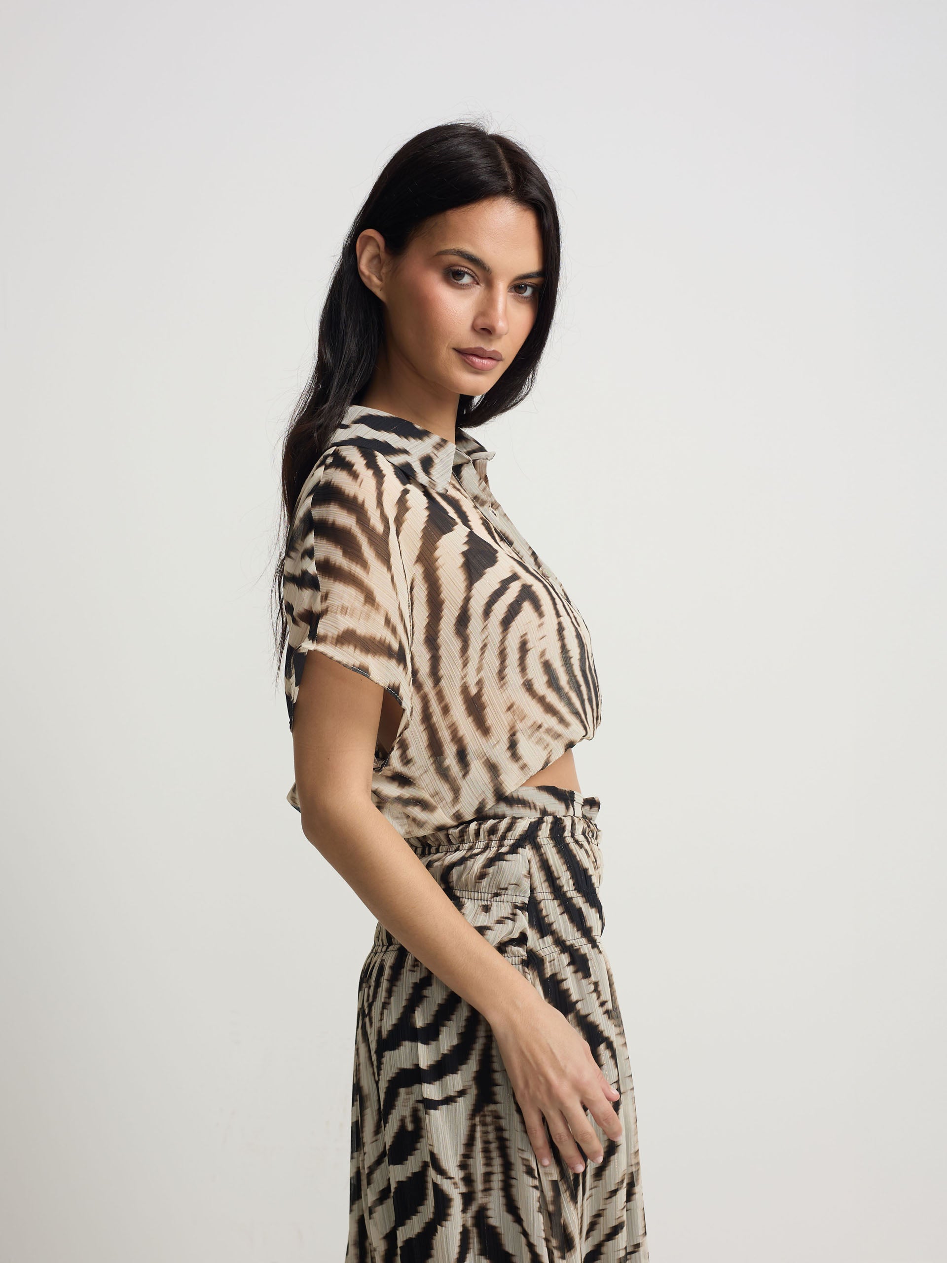 Blouse imprimé animal noir