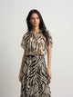 Blouse imprimé animal noir