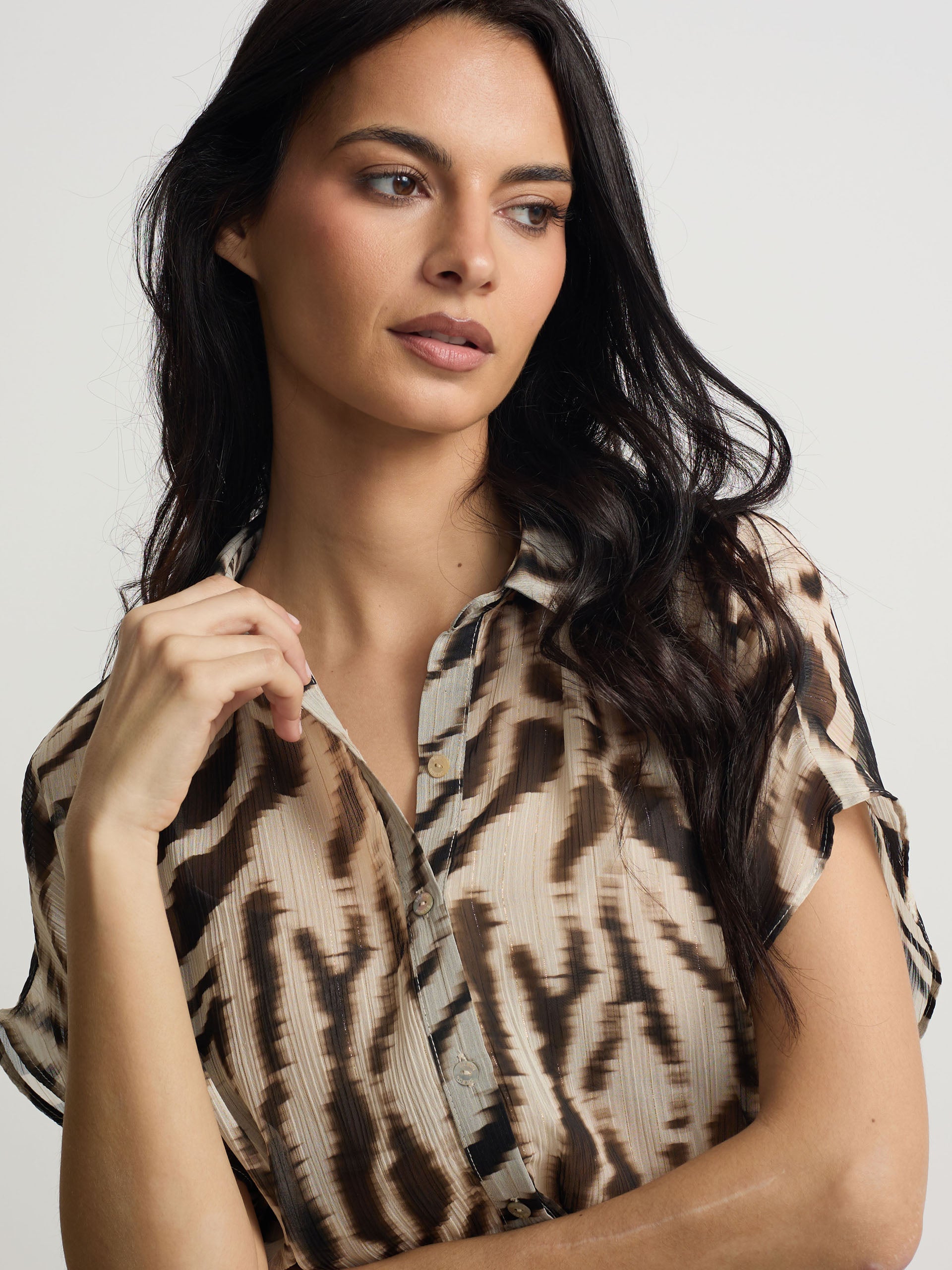 Blouse imprimé animal noir