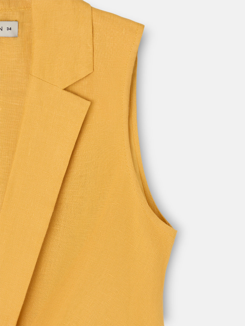 Top solapas lino amarillo