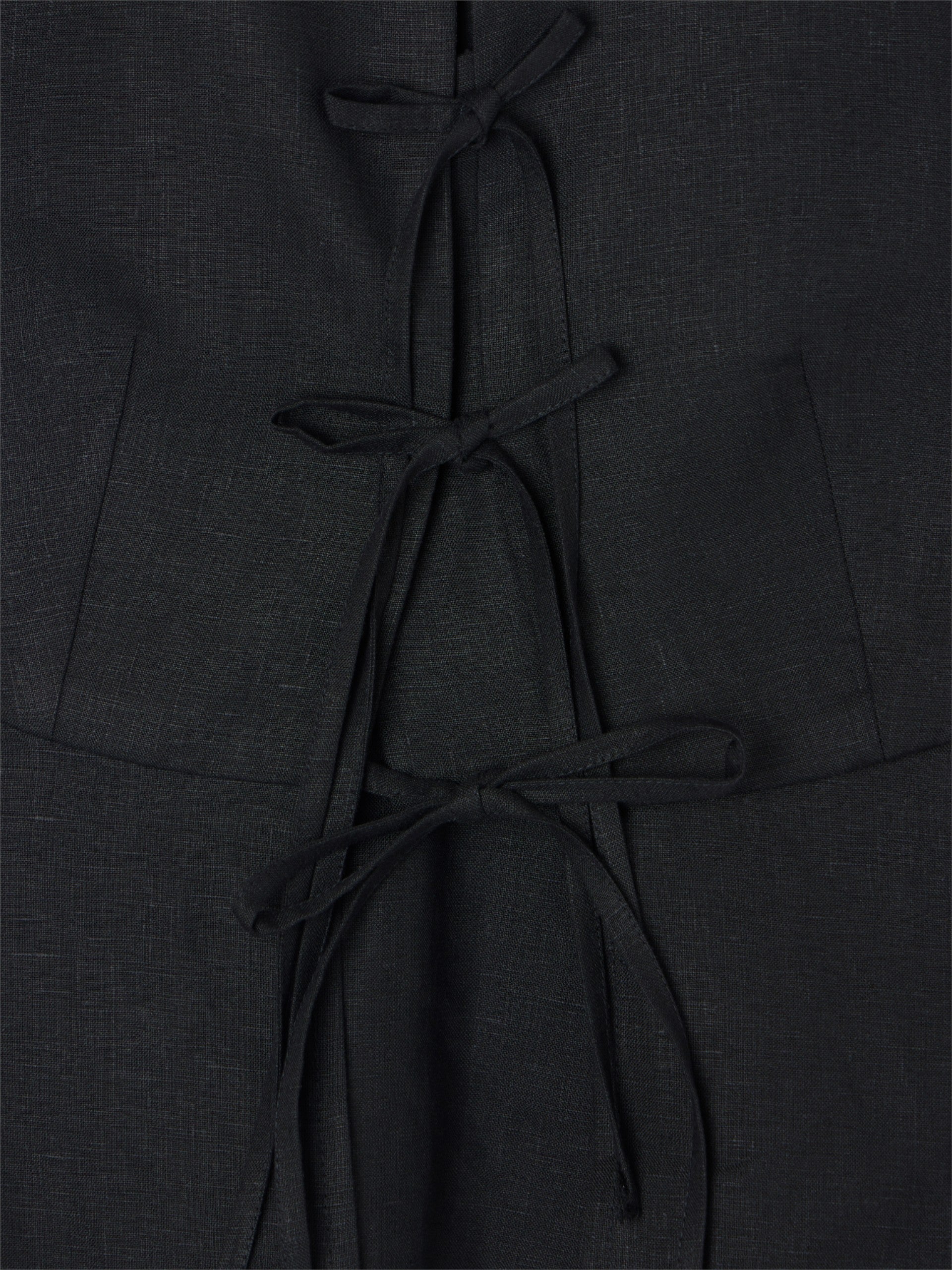Chaleco lazos lino negro
