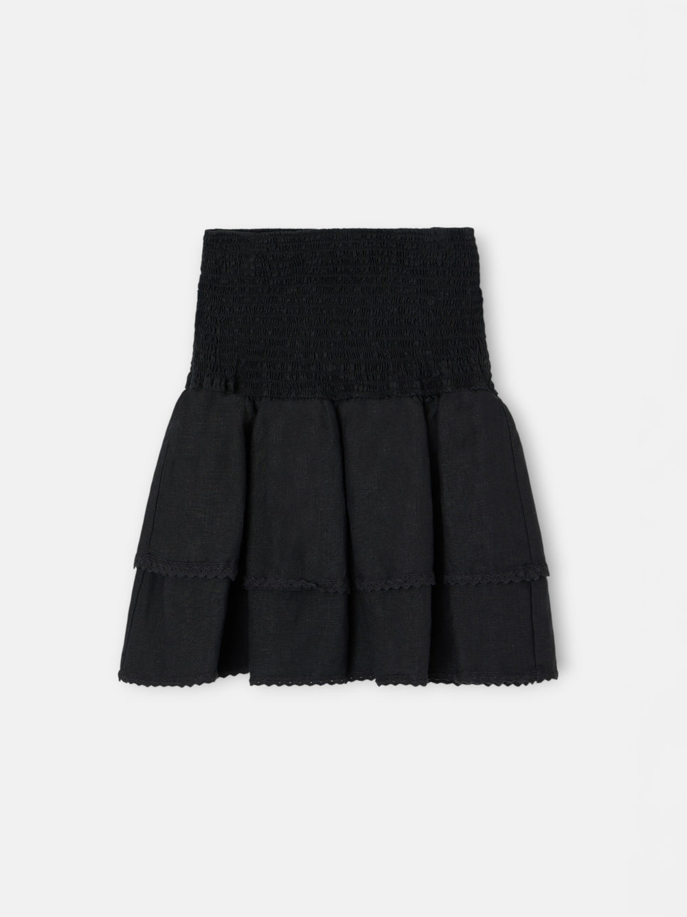 Black linen mini skirt