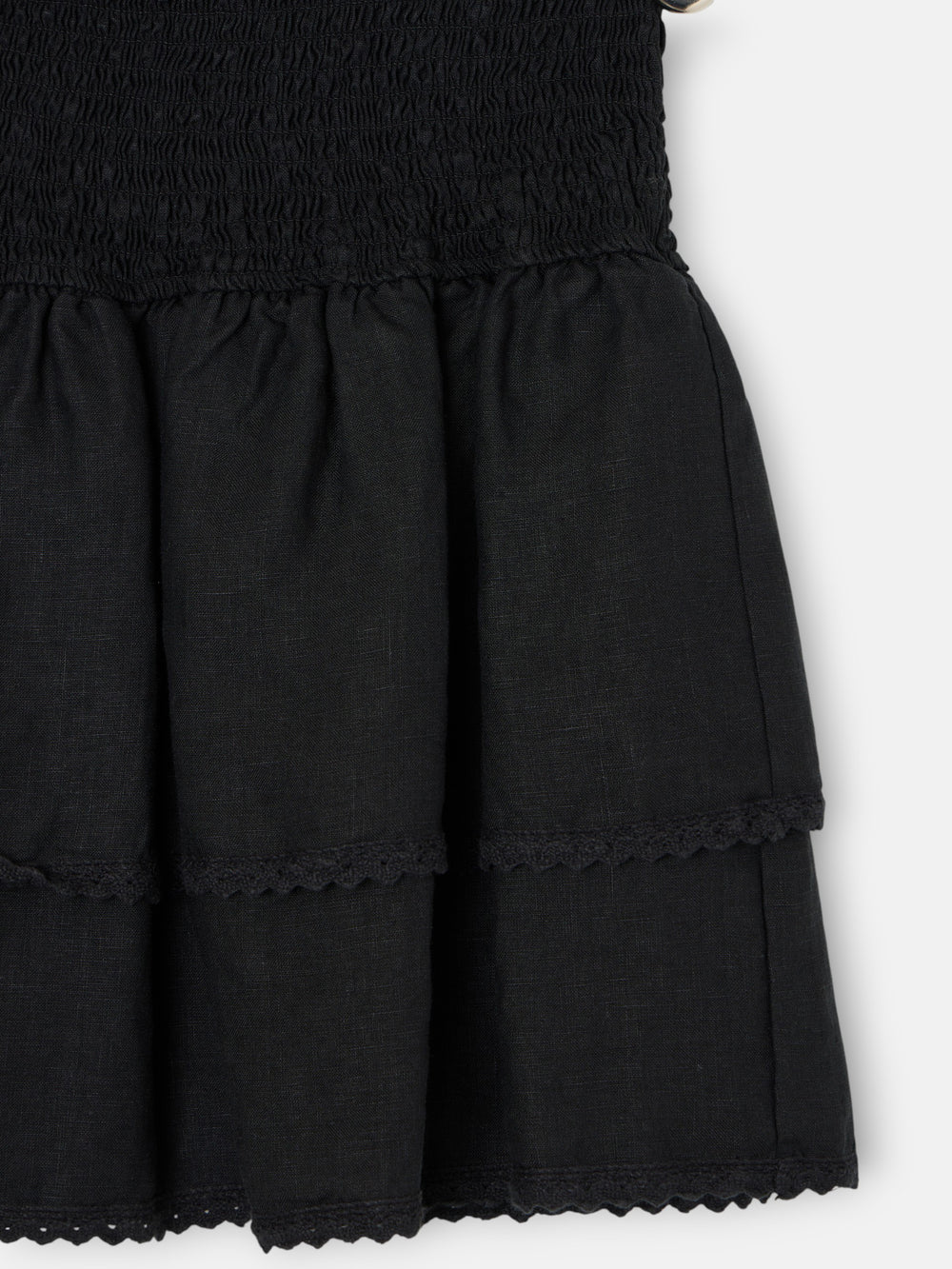 Black linen mini skirt