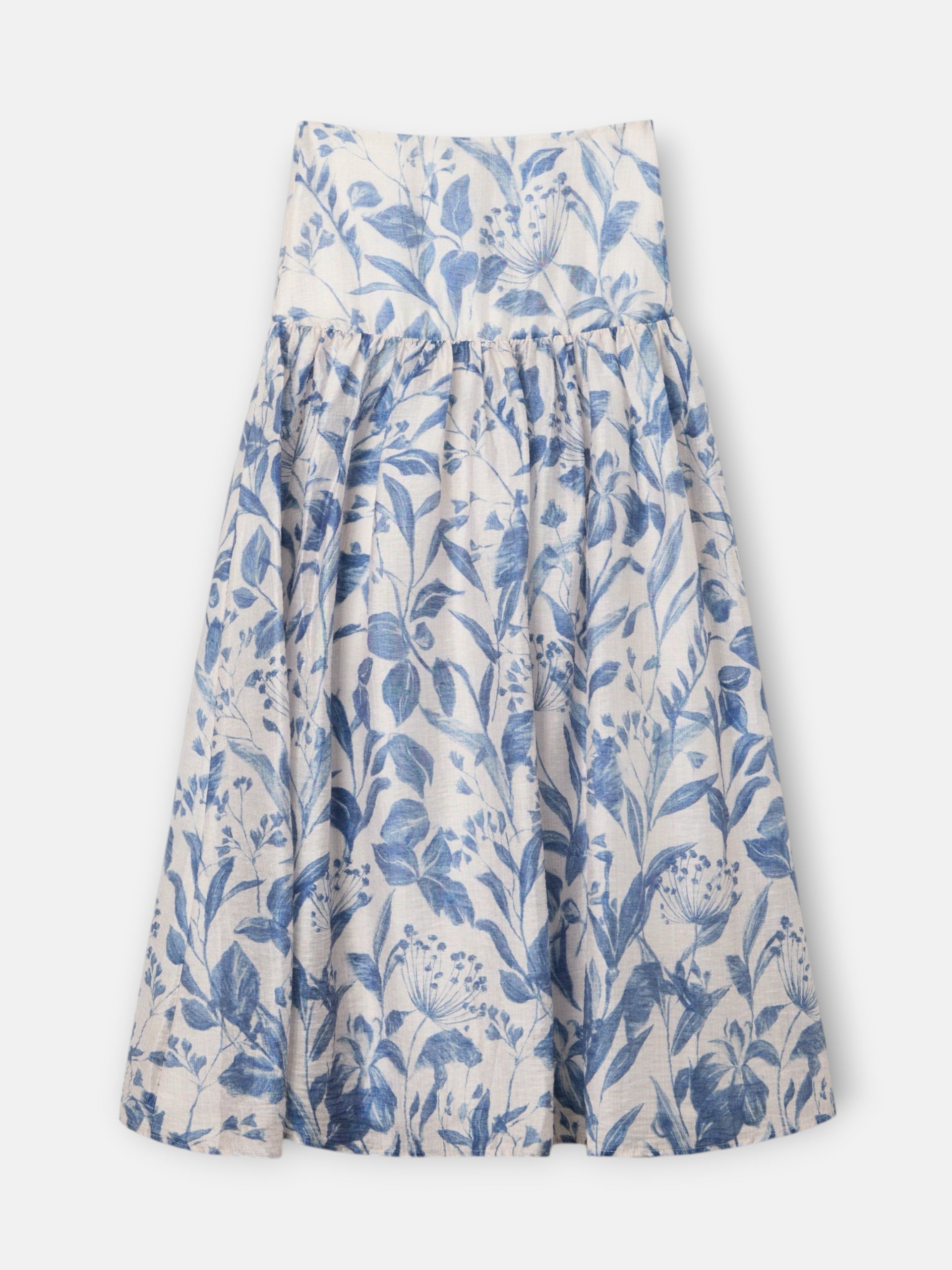 Blue floral print skirt