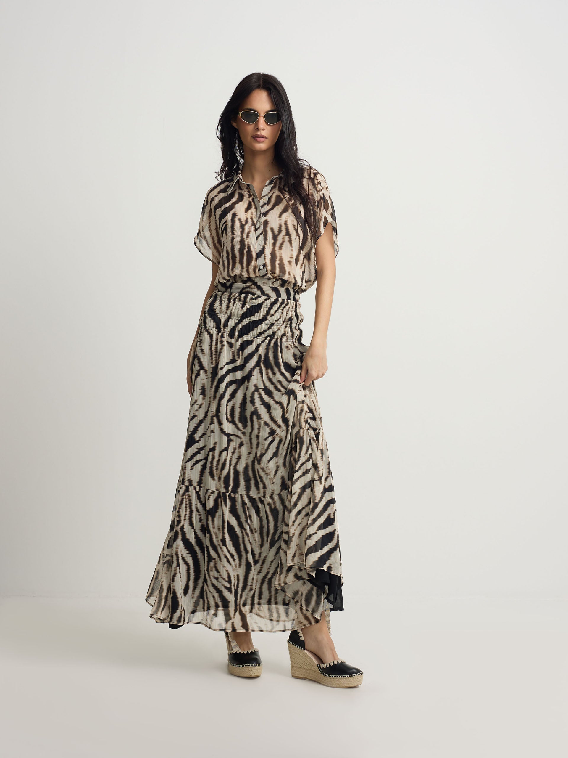 Falda larga estampado animal print negros
