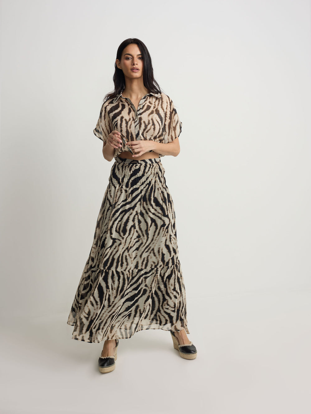 Falda larga estampado animal print negros