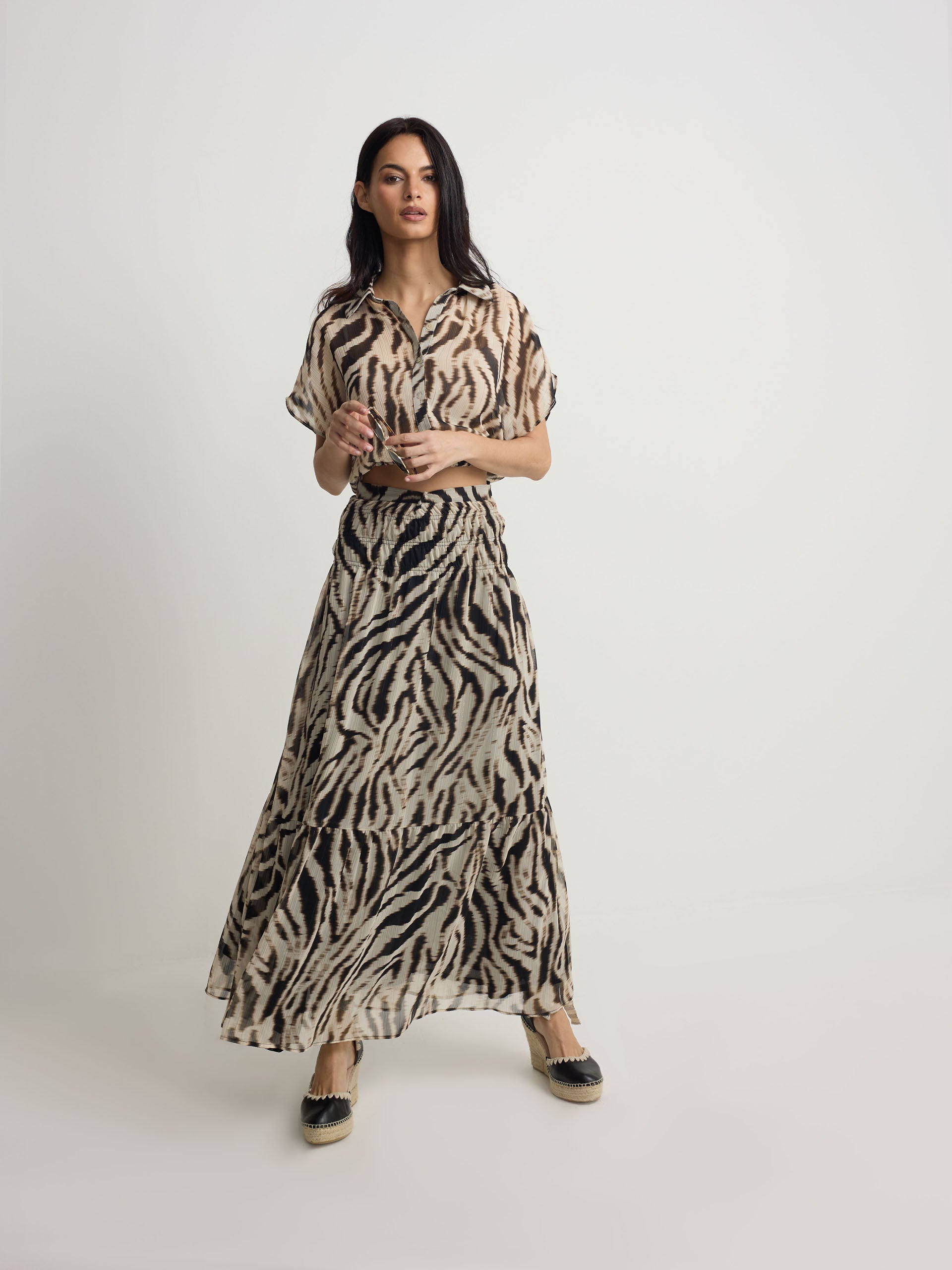 Falda larga estampado animal print negros