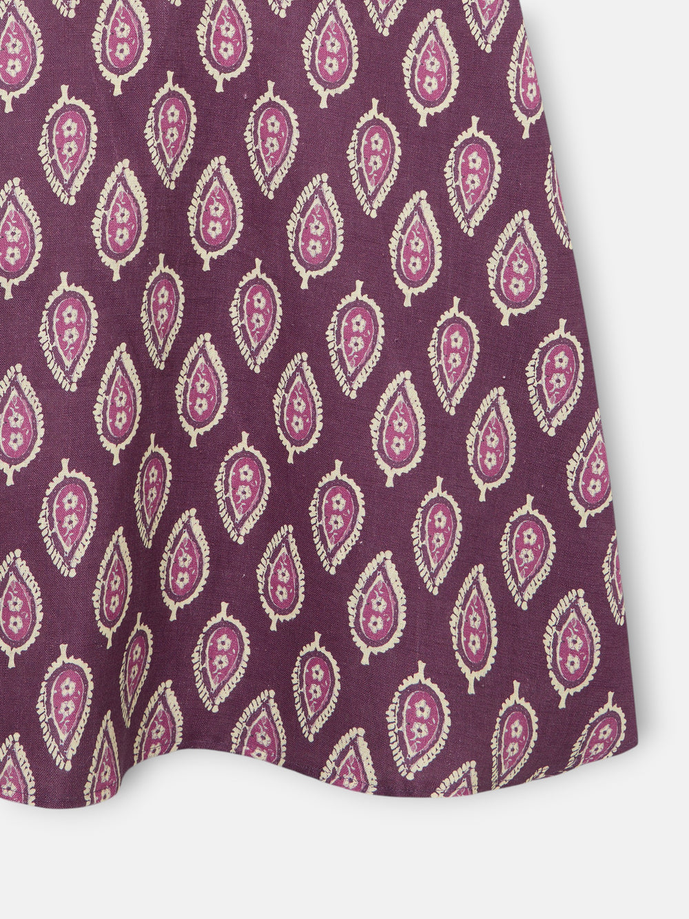 Long burgundy print skirt