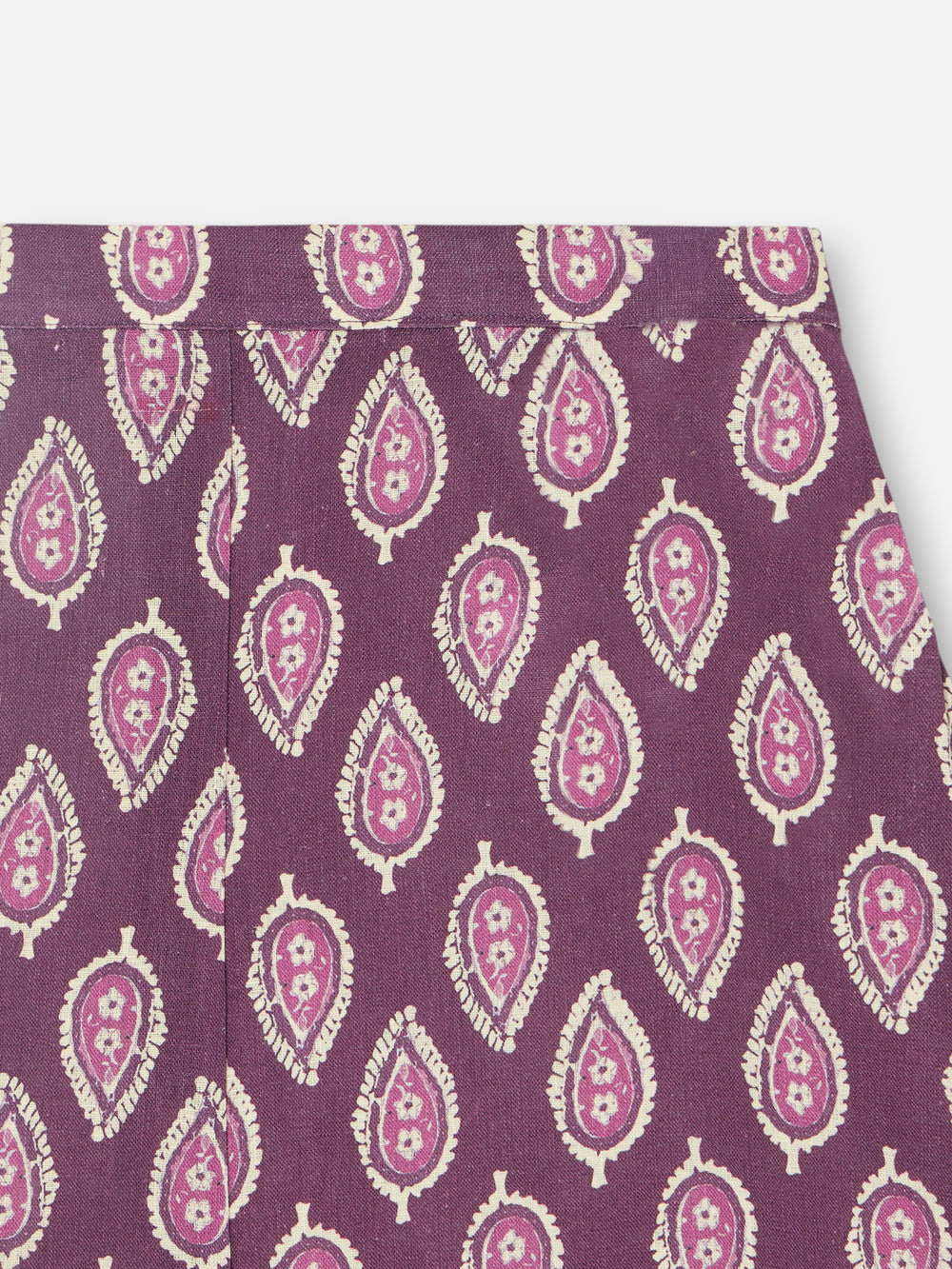 Long burgundy print skirt