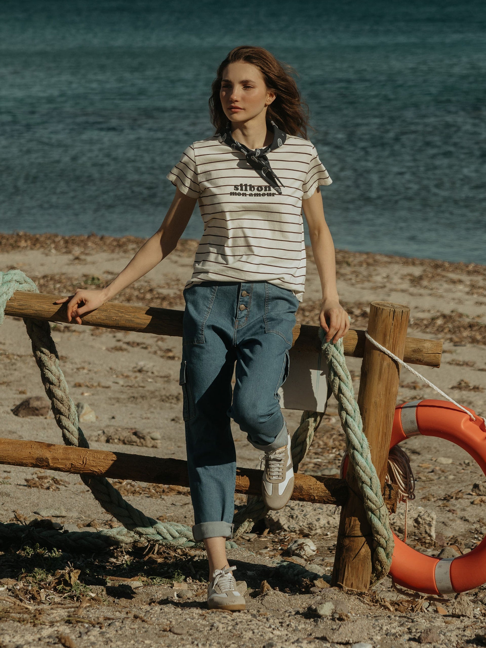 Denim cargo pants