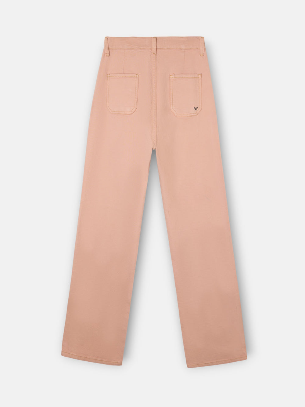 Pantalon en denim à boucles corail