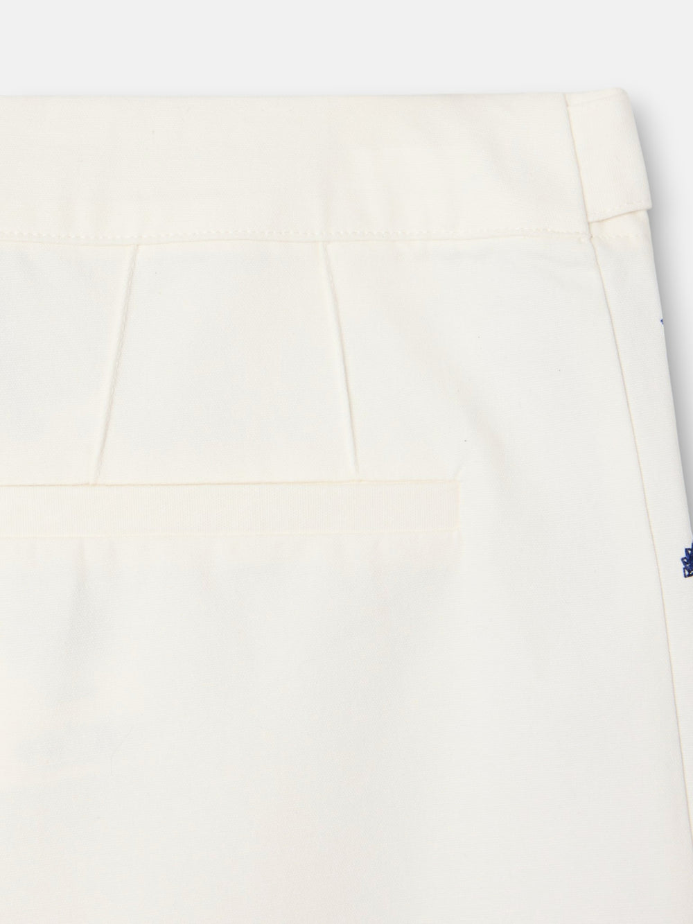 Pantalon droit détails brodés blanc