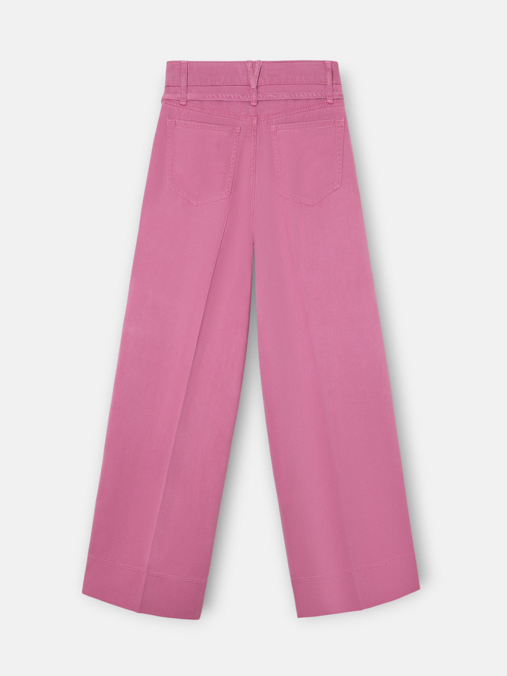 Raspberry drawstring denim trousers
