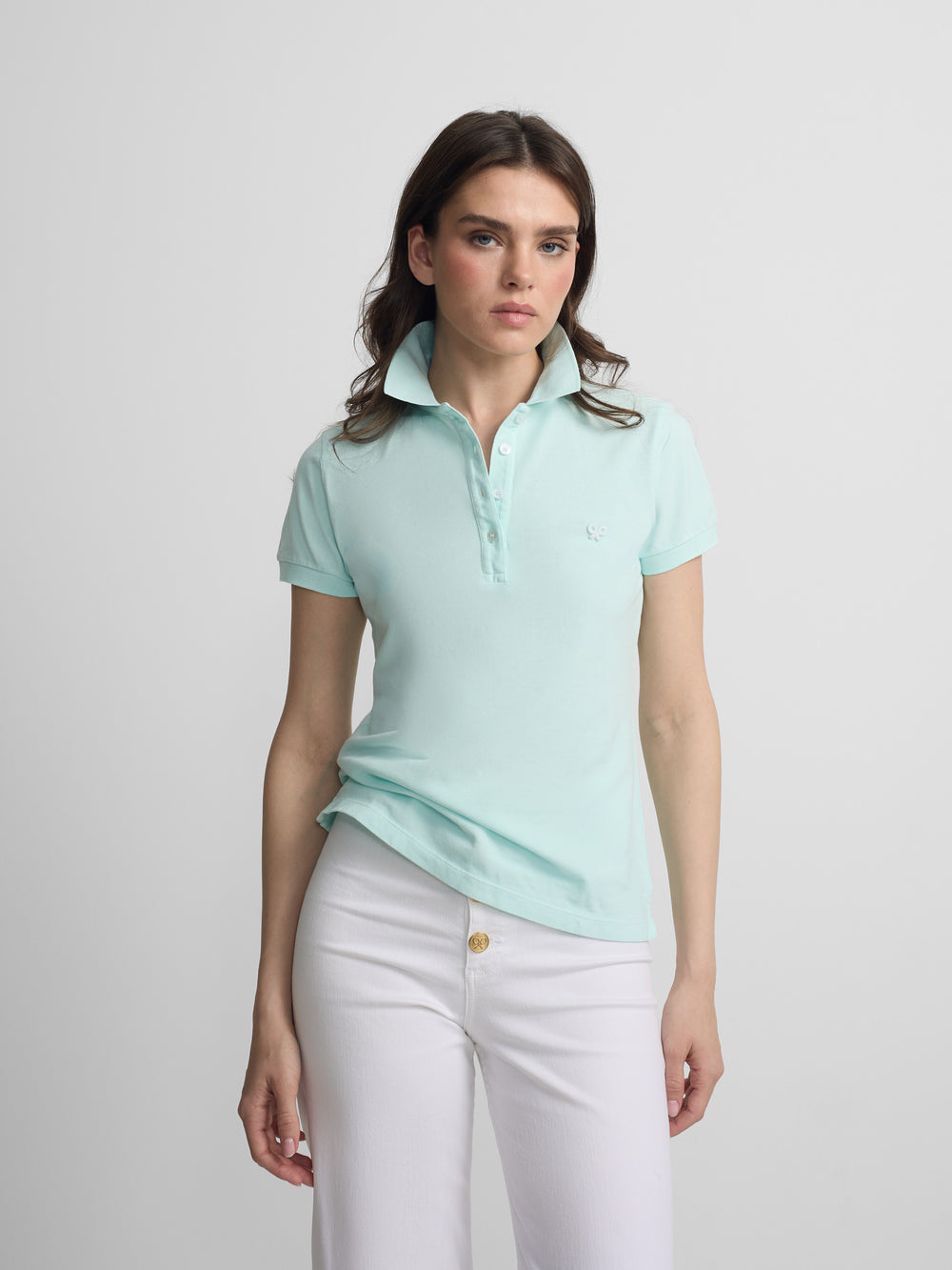 Polo woman clasico verde agua