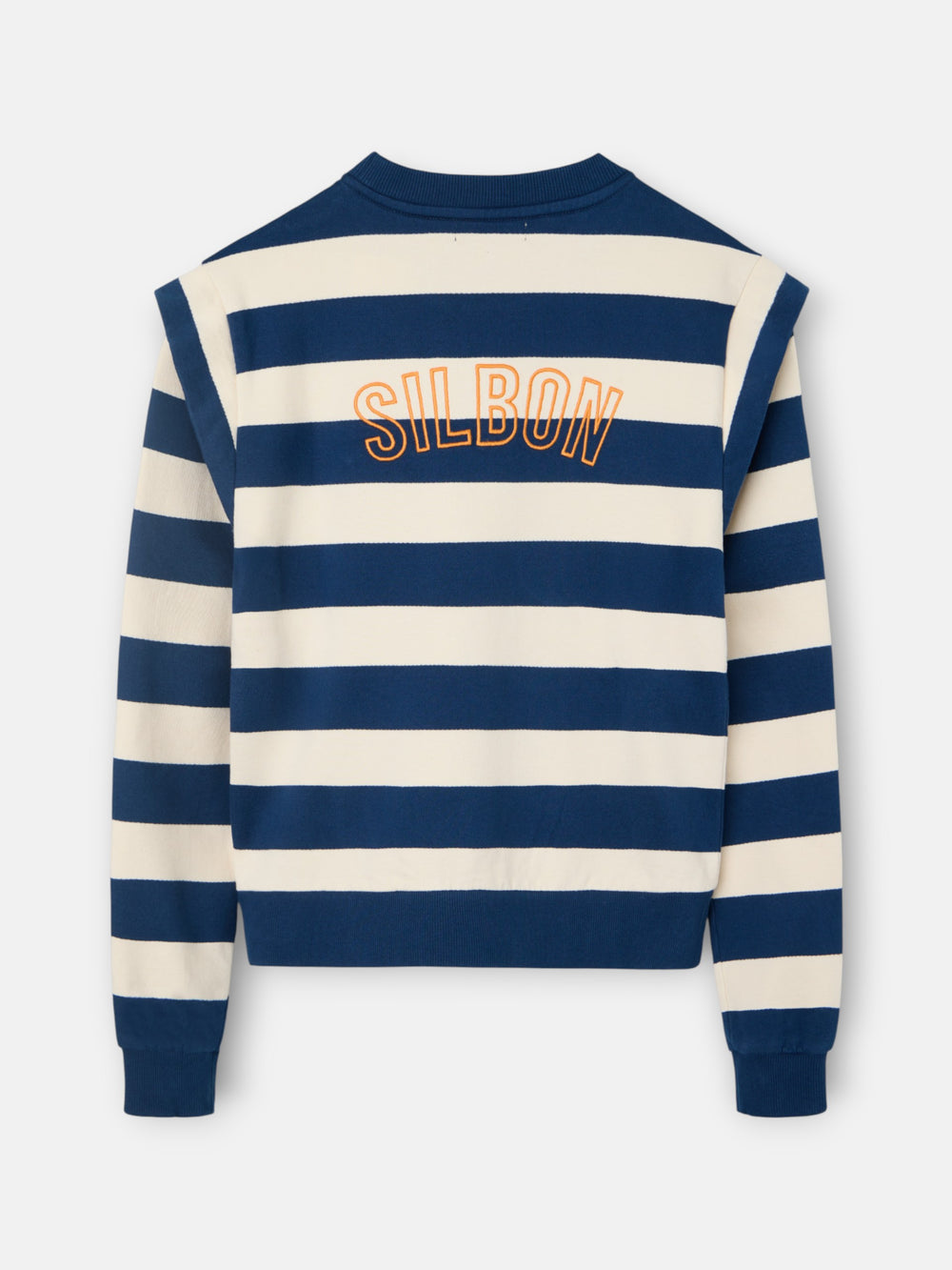 Sudadera woman hombreras rayas azules