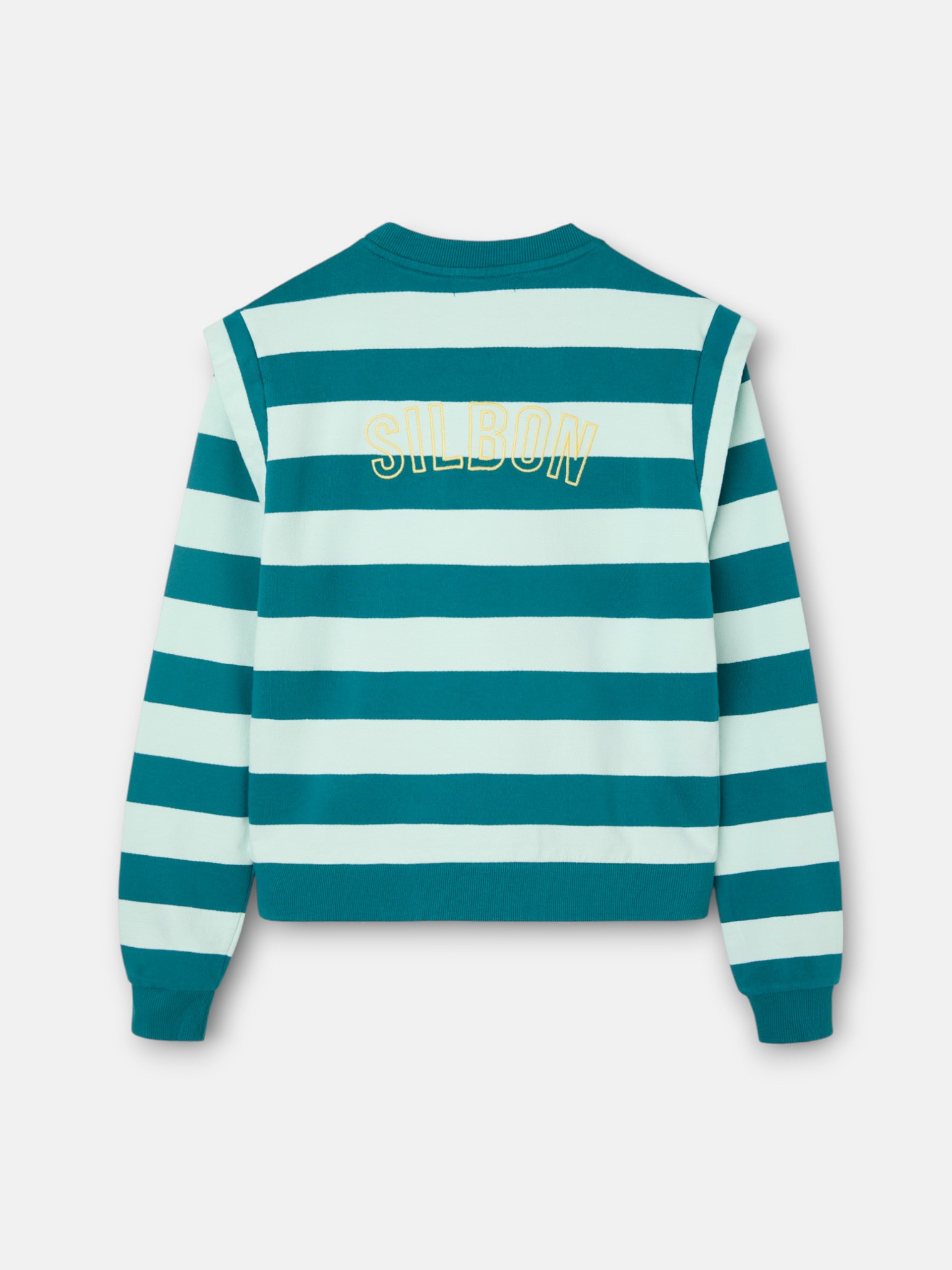 Sudadera woman hombreras rayas verdes