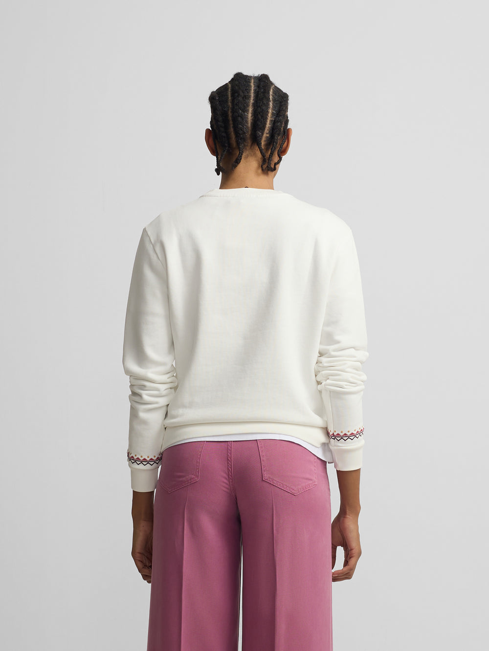 Sudadera woman bordados etnicos cruda