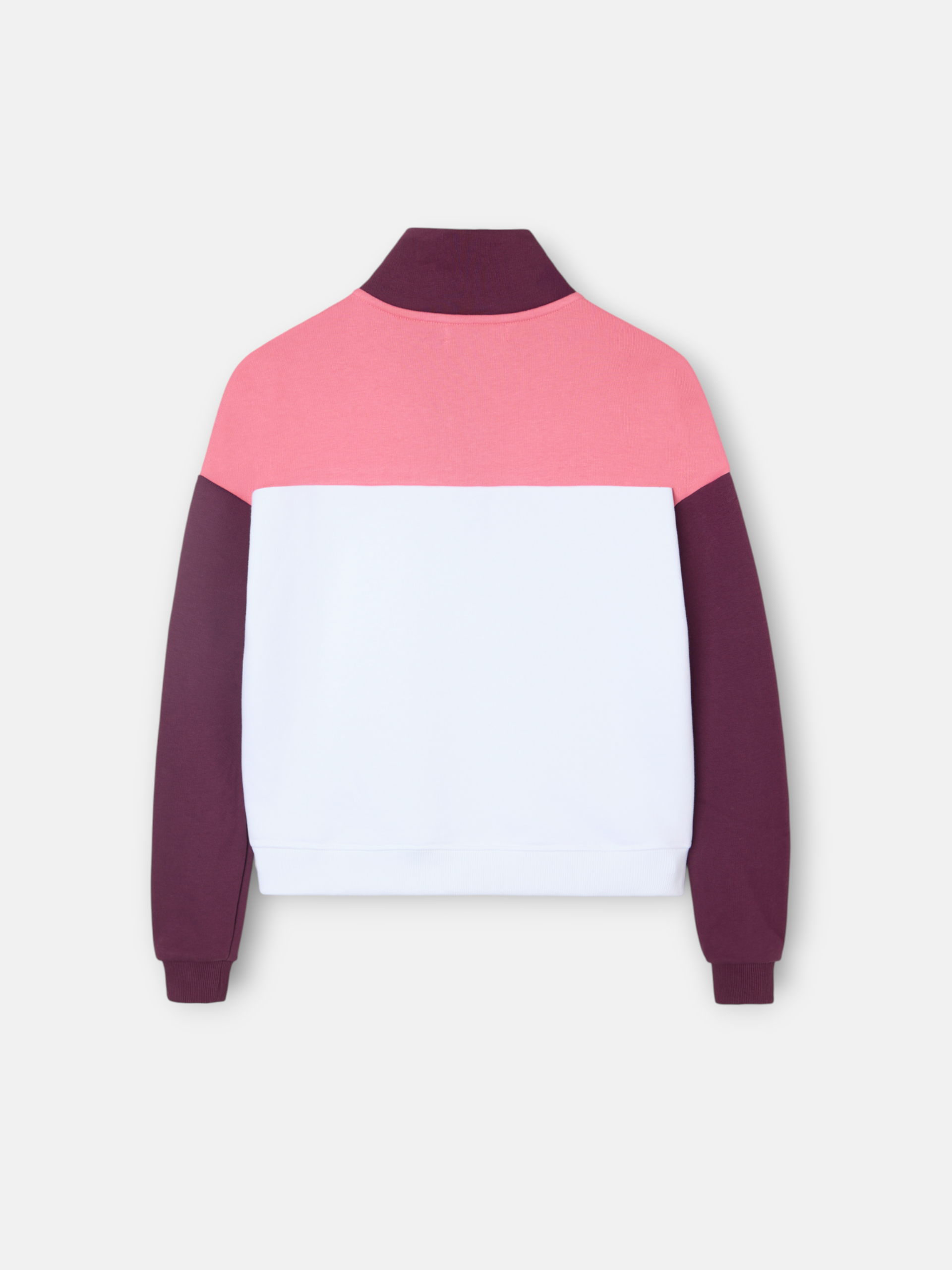 Sweat-shirt femme col à boutons roses
