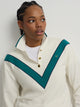 Sweatshirt retro verde e cru mulher