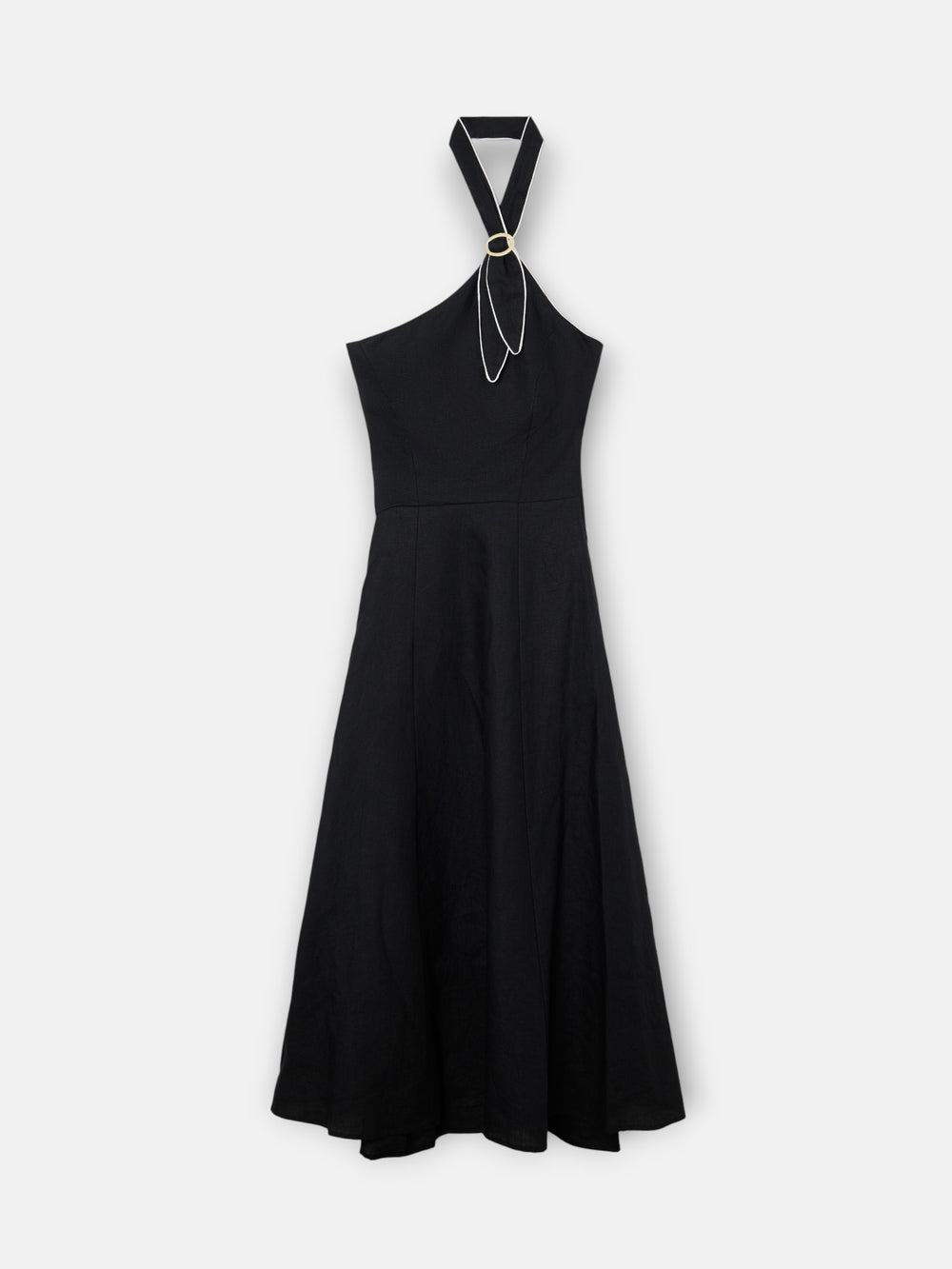 Vestido largo hebilla lino