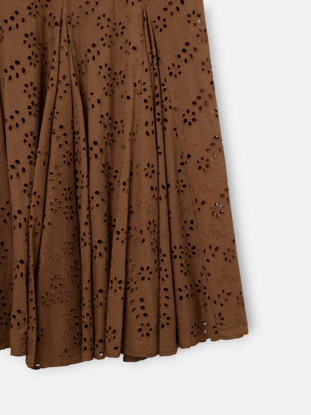 Brown embroidered midi dress