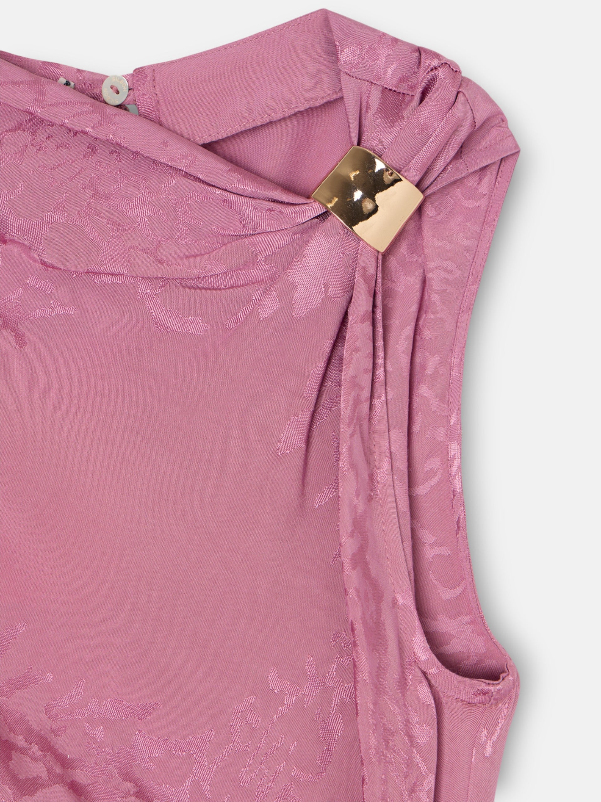 Vestido midi lencero jacquard morado