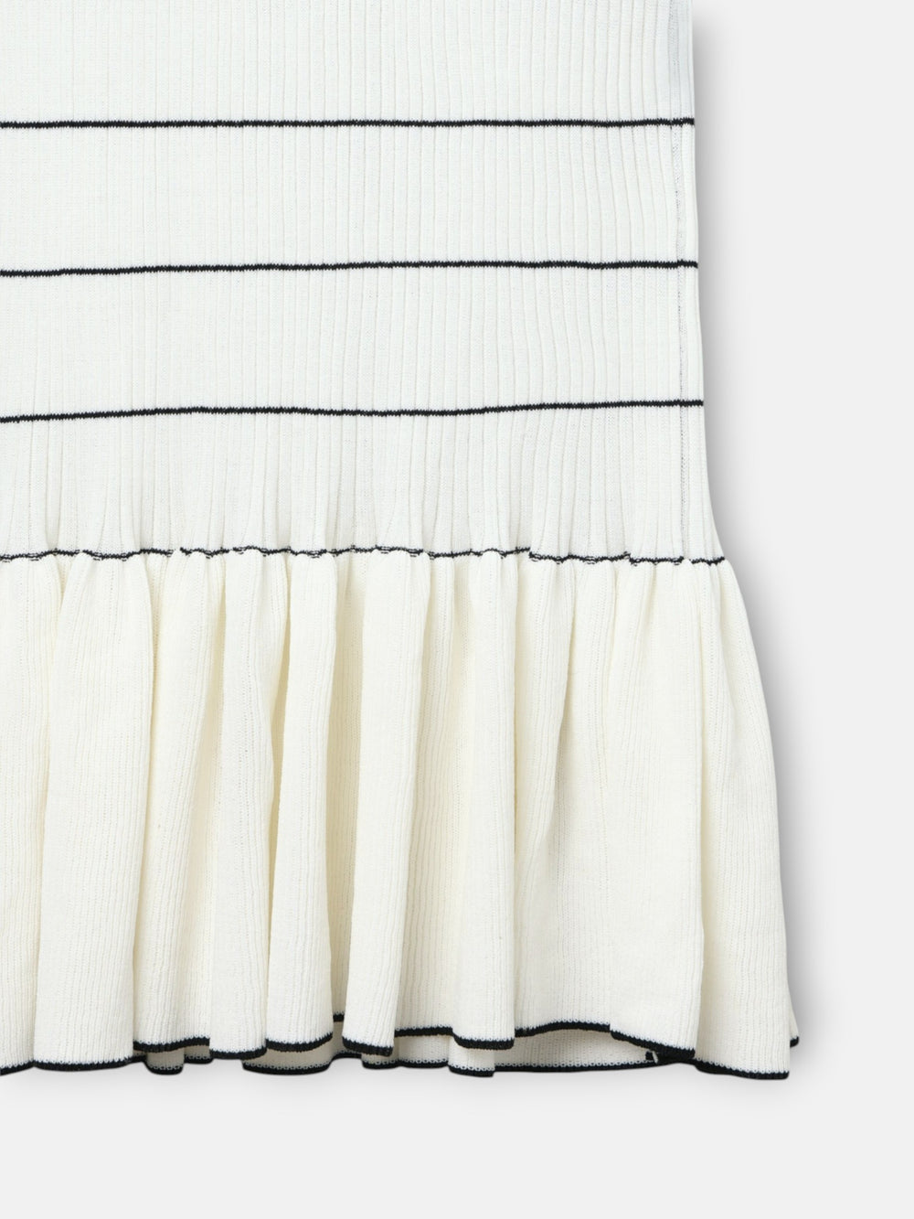 Vestido punto largo manga larga rayas crudo y negro