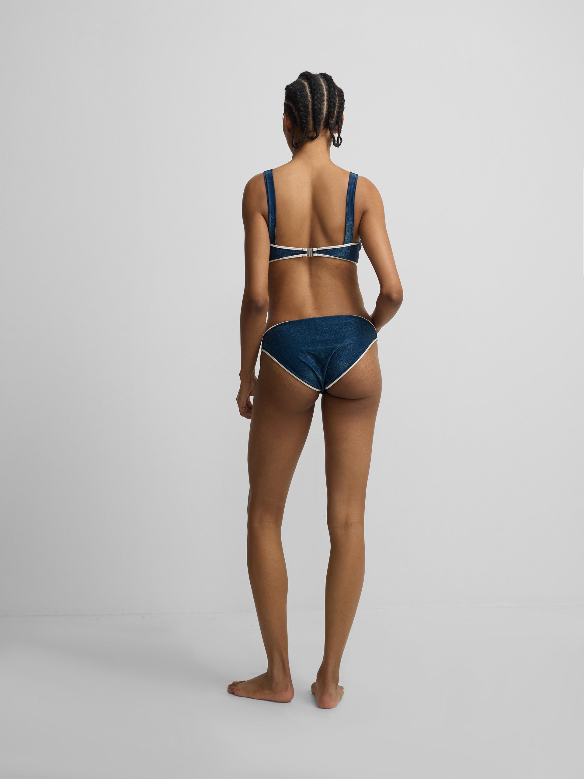 Top bikini marinero lurex azul