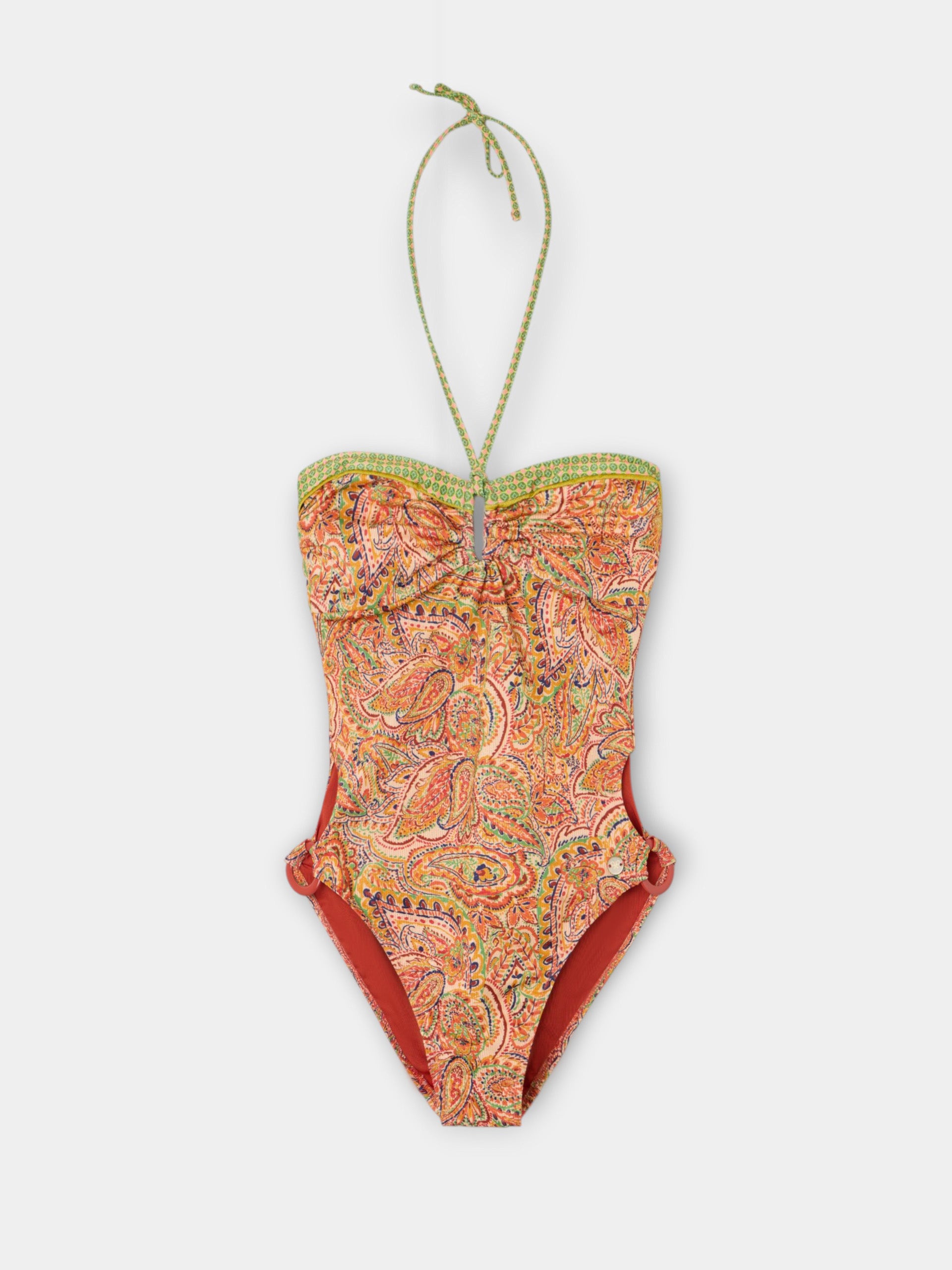 Bañador estampado cachemir naranjas