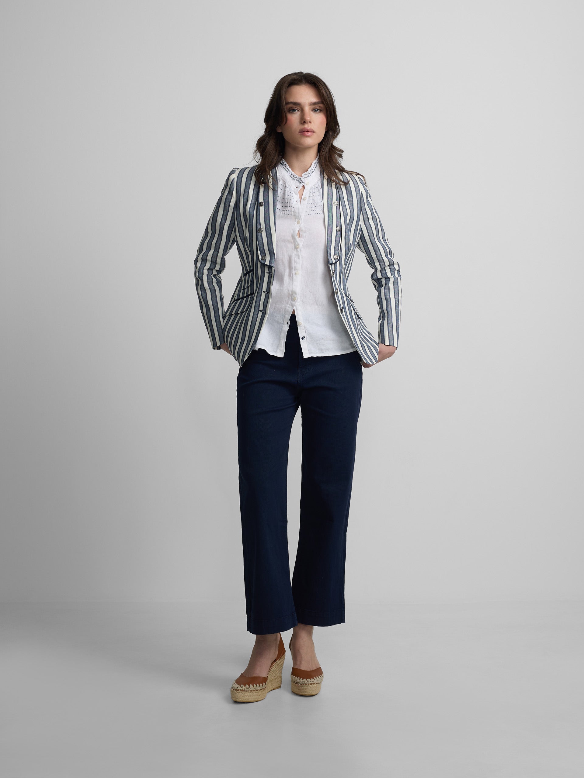Navy blue striped blazer