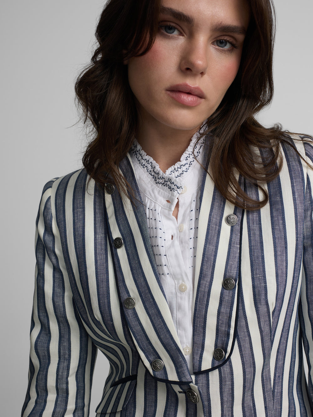 Navy blue striped blazer