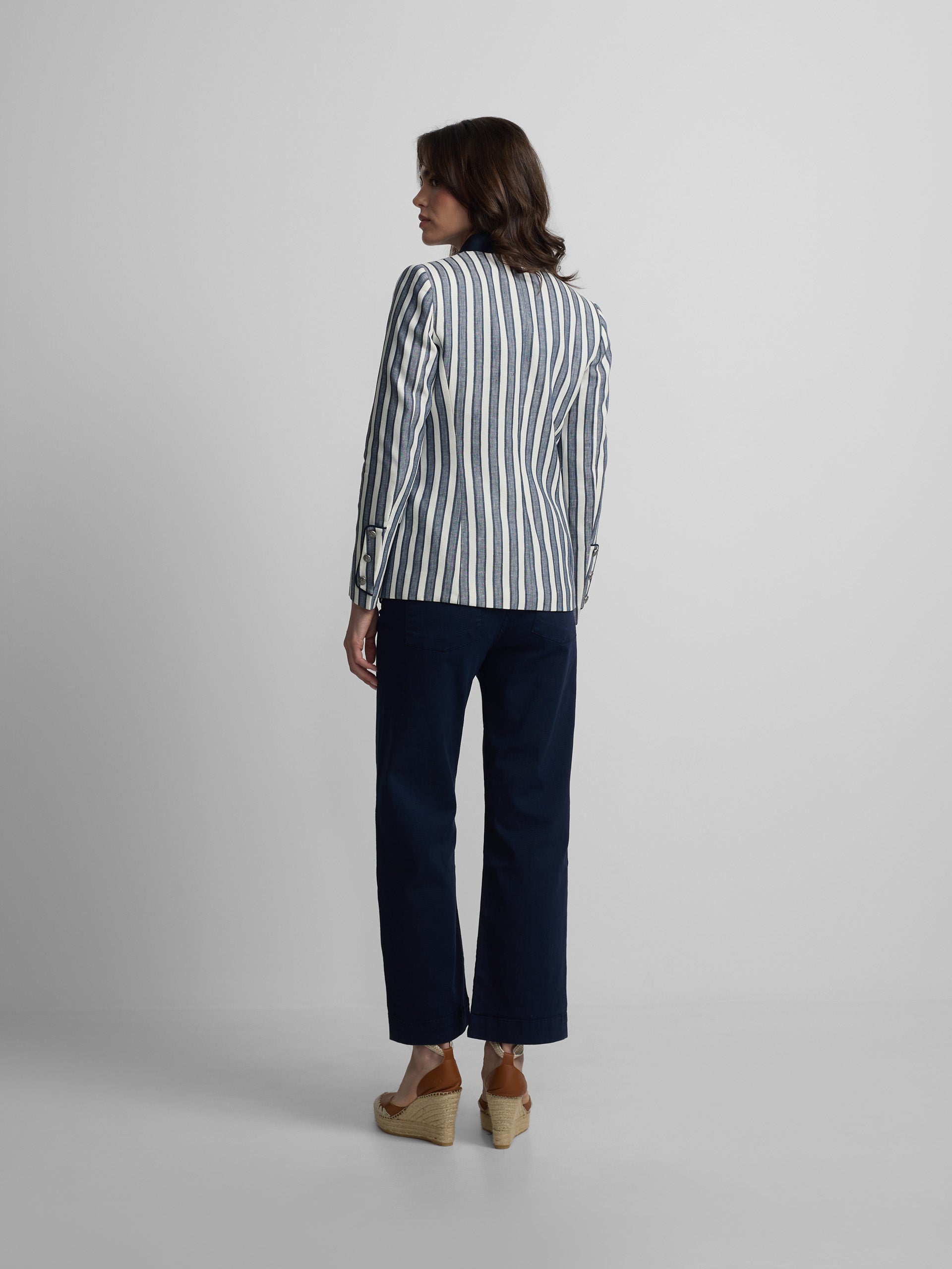 Navy blue striped blazer