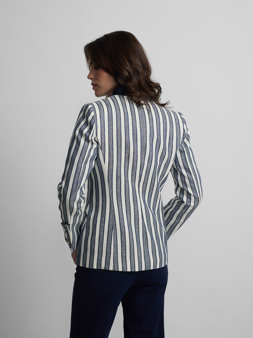 Navy blue striped blazer