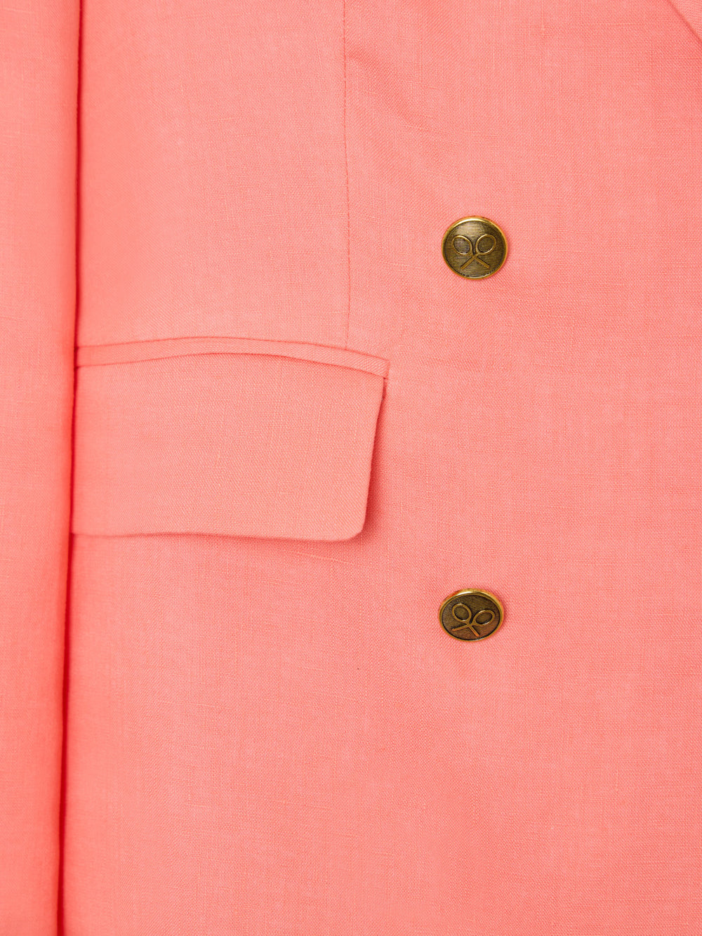 Classic double-breasted coral blazer