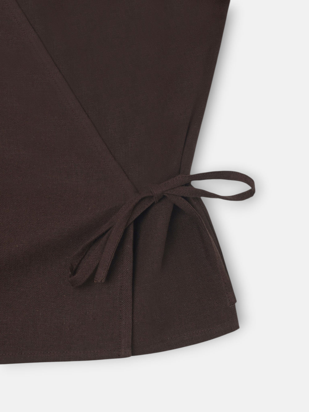 Chaleco cruzado lino marron