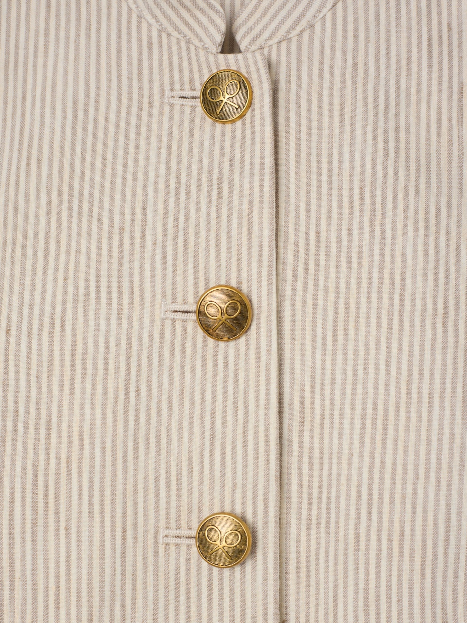 Chaleco botones rayas beige