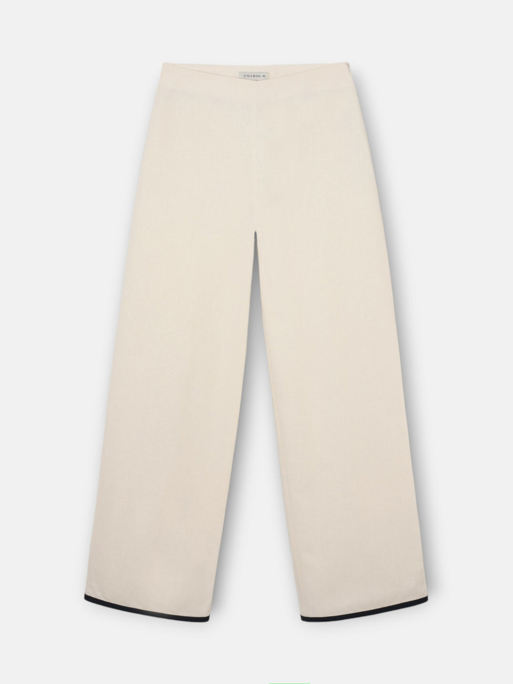 Pantalon droit en lin écru