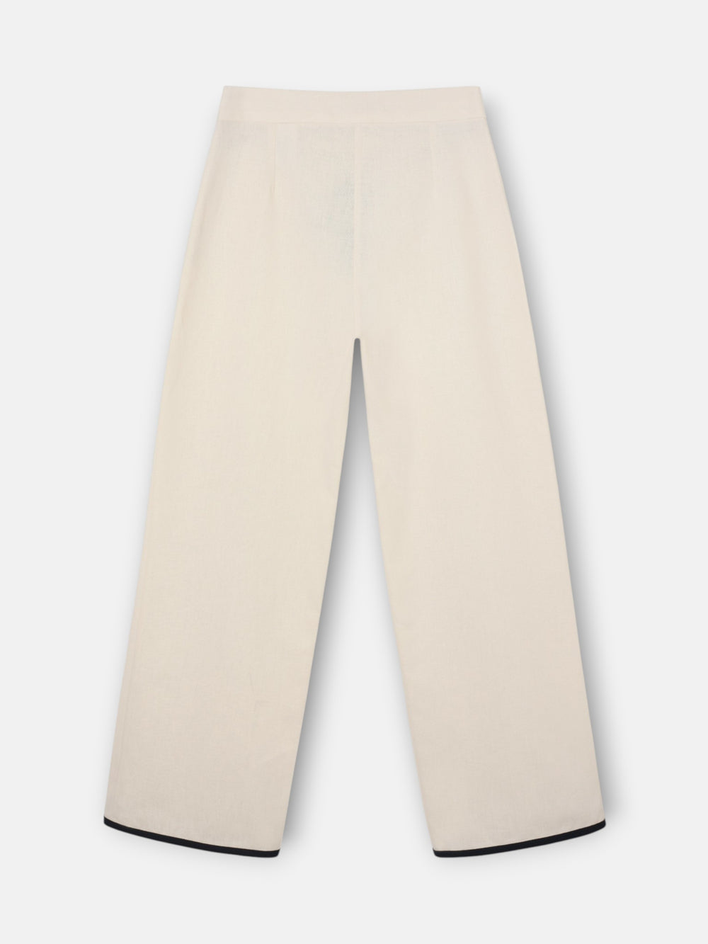 Pantalon droit en lin écru