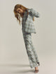 Pantalon recto cuadros marino