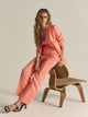 Straight coral trousers