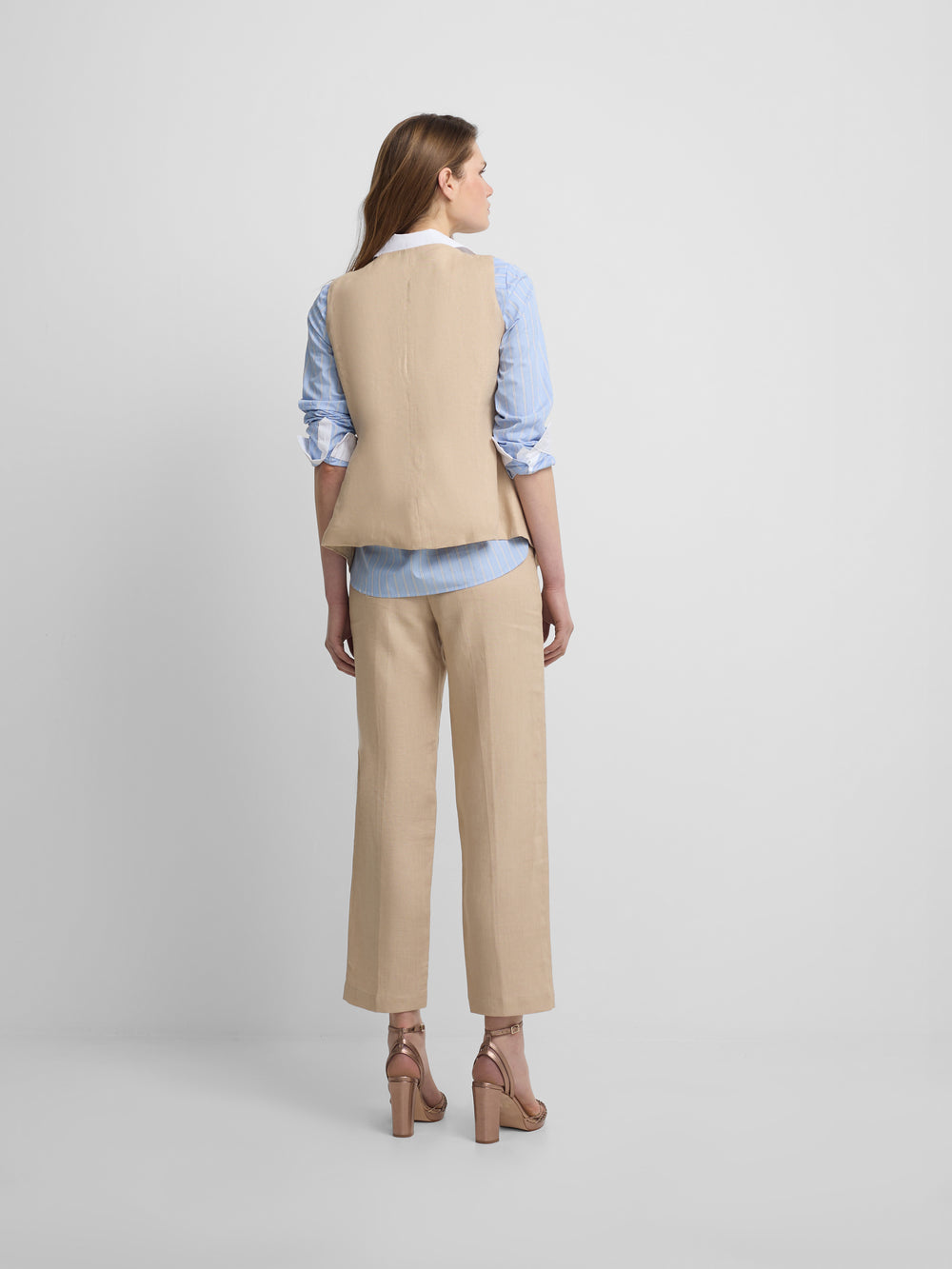 Beige linen trousers