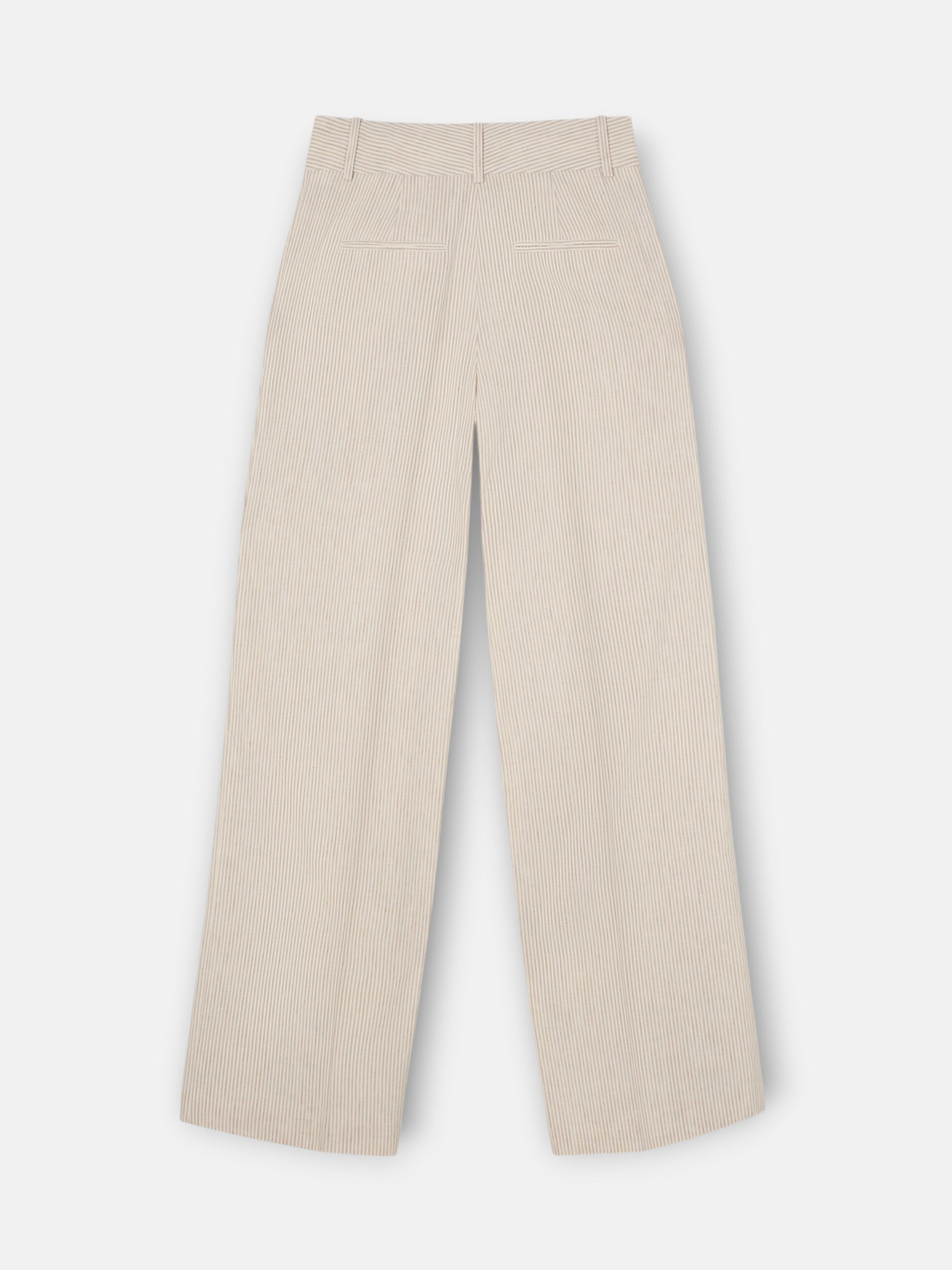 Straight beige striped trousers