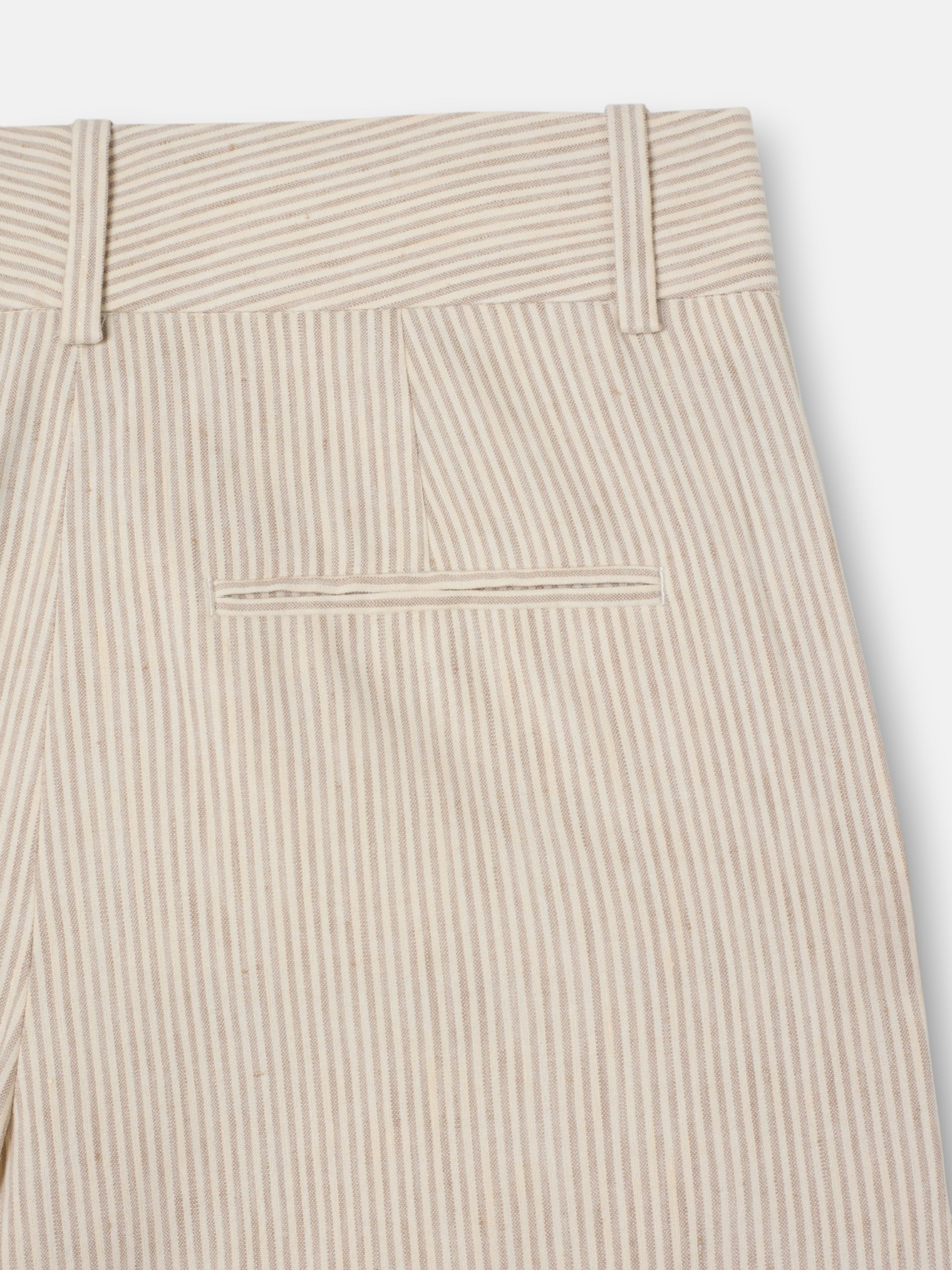 Straight beige striped trousers