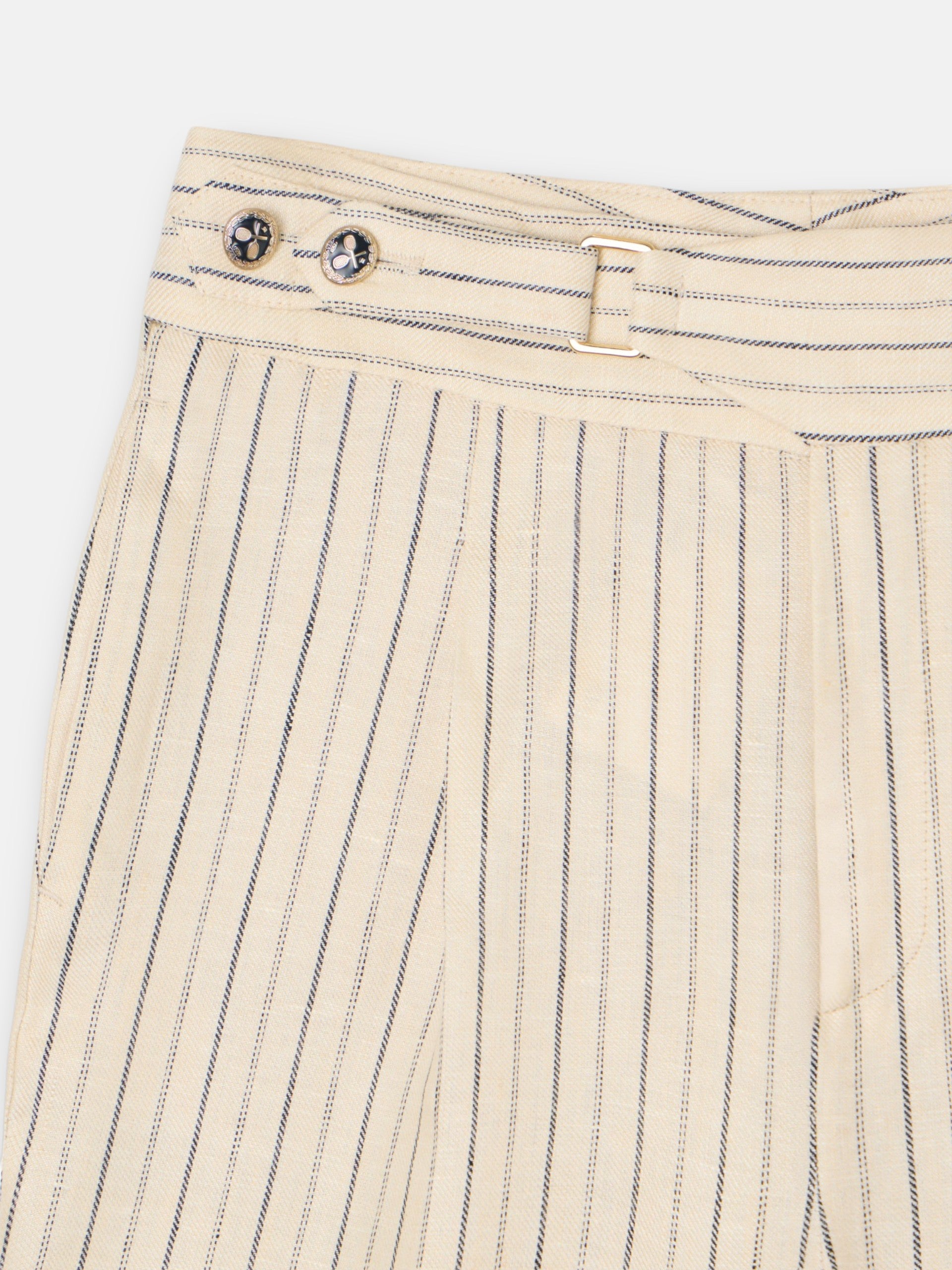 Pantalon crudo rayas azules