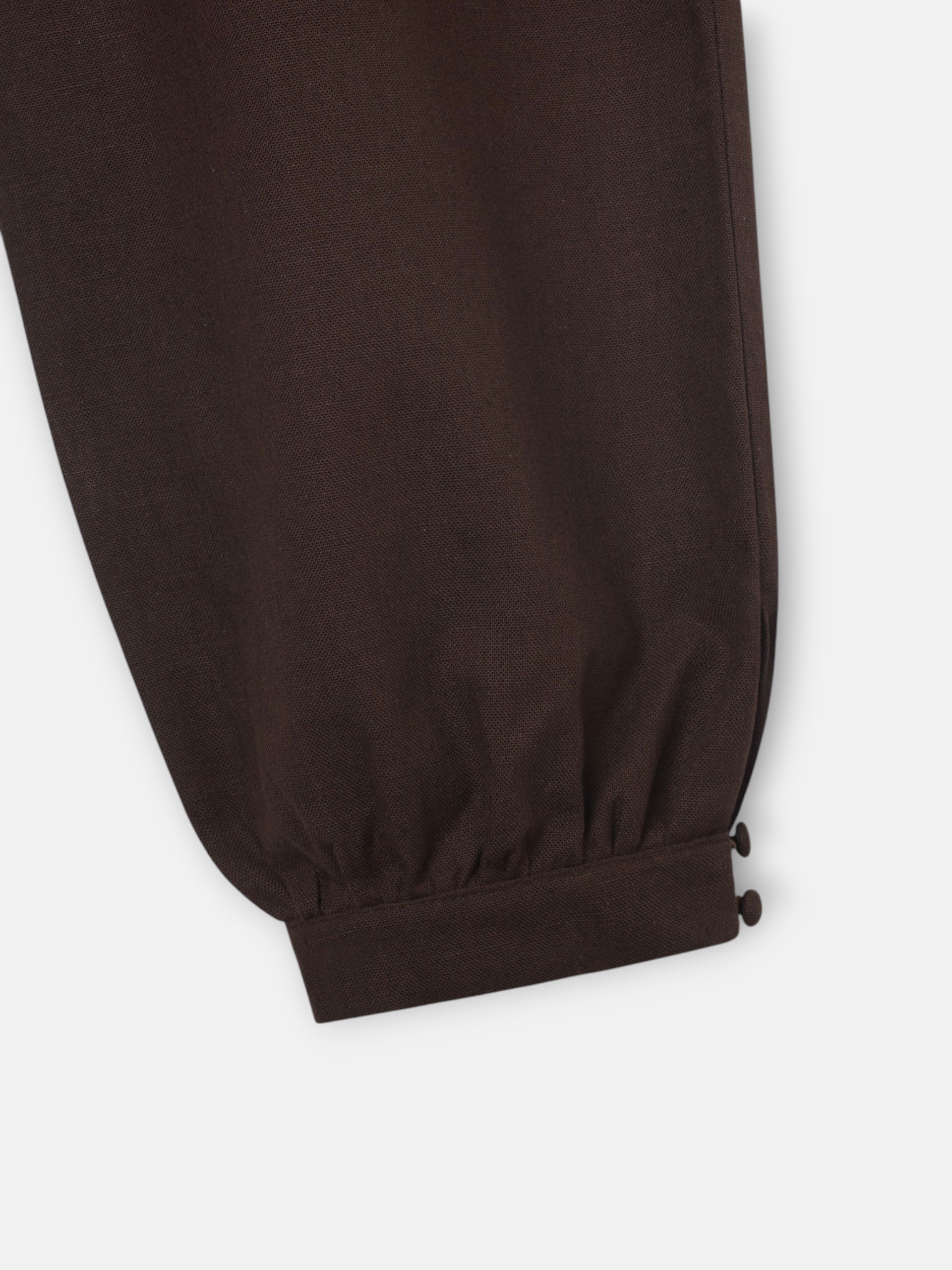 Pantalon bouffant en lin marron