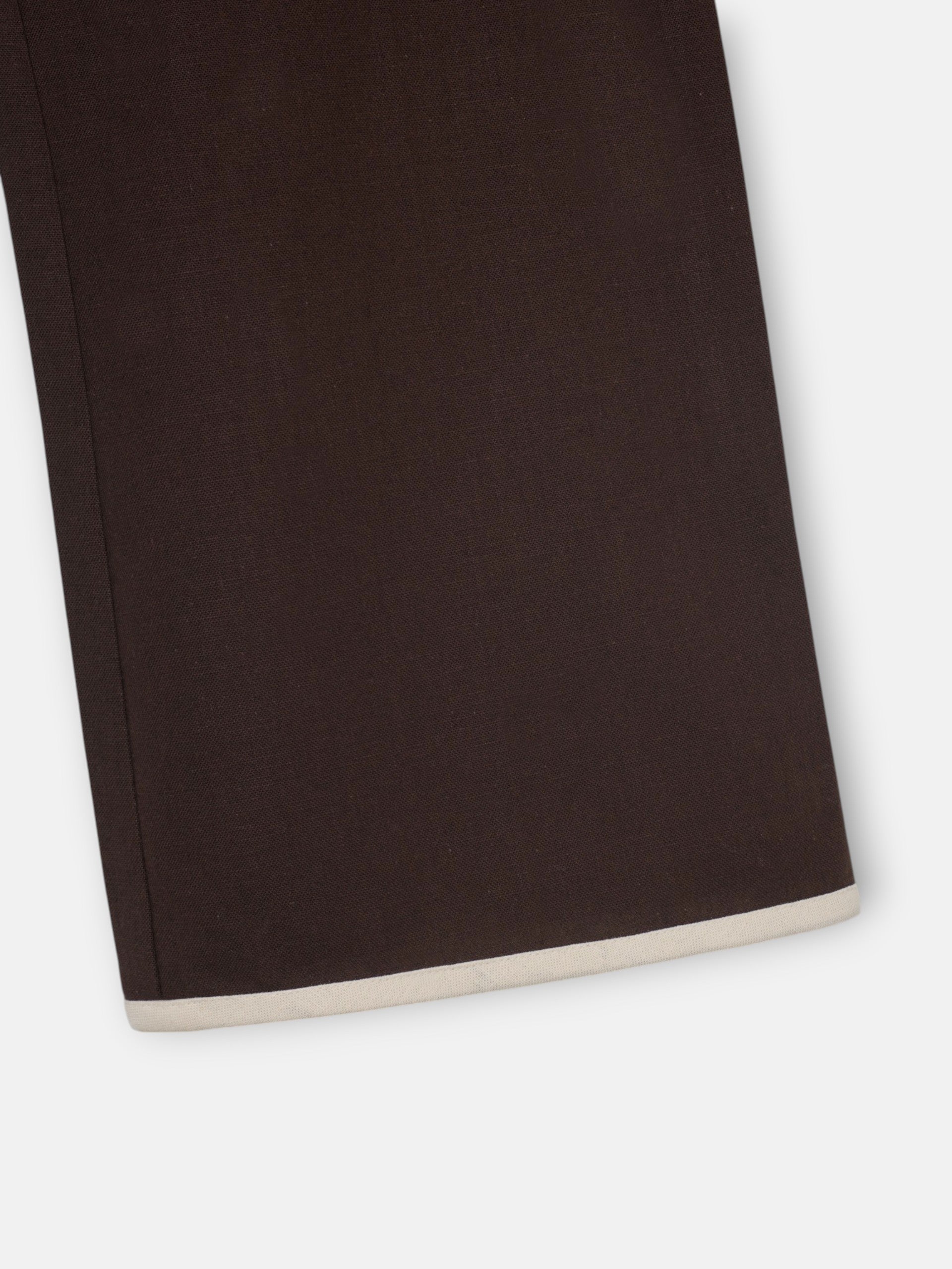 Pantalon droit en lin marron