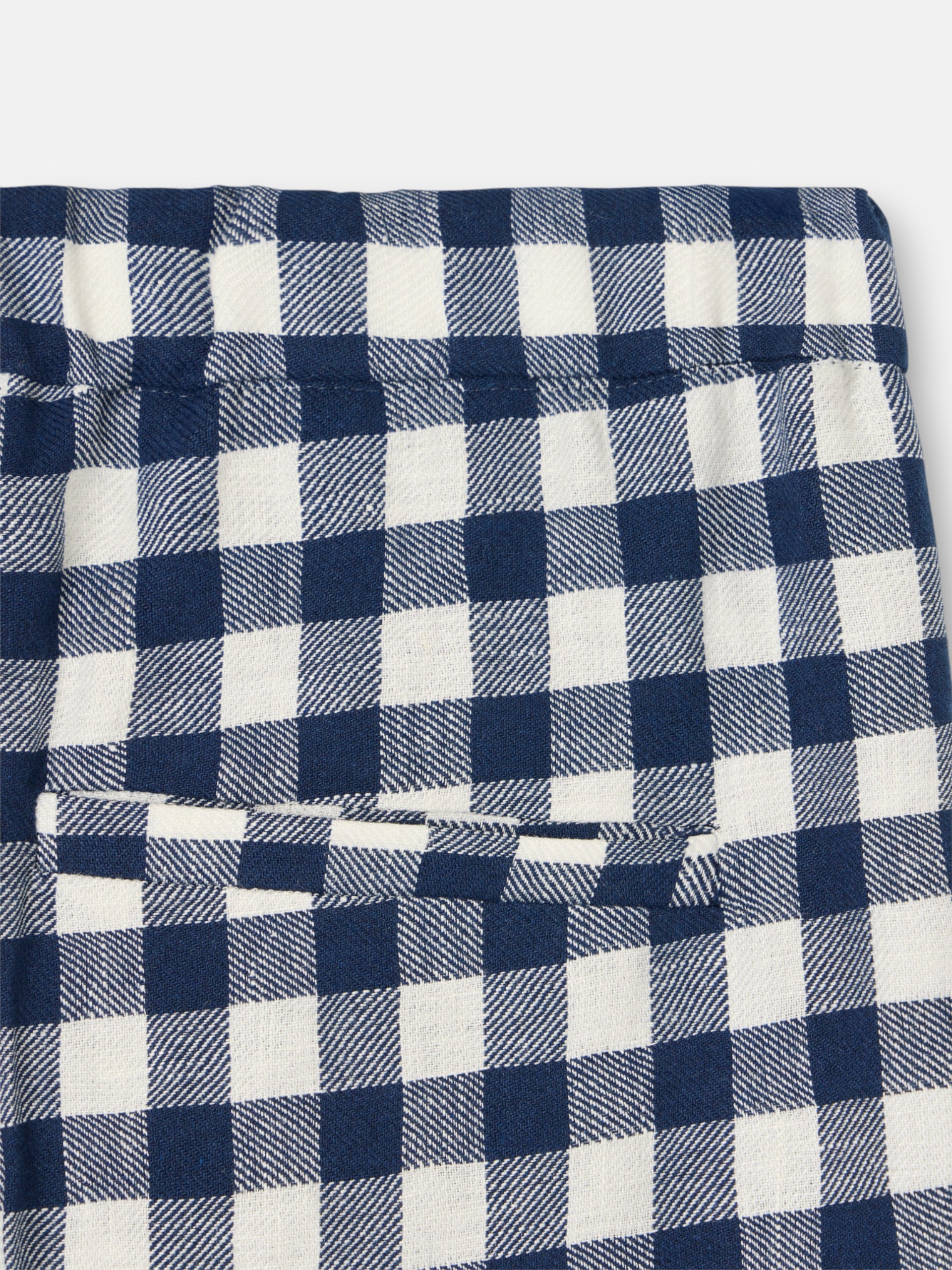 Navy vichy belt loop trousers