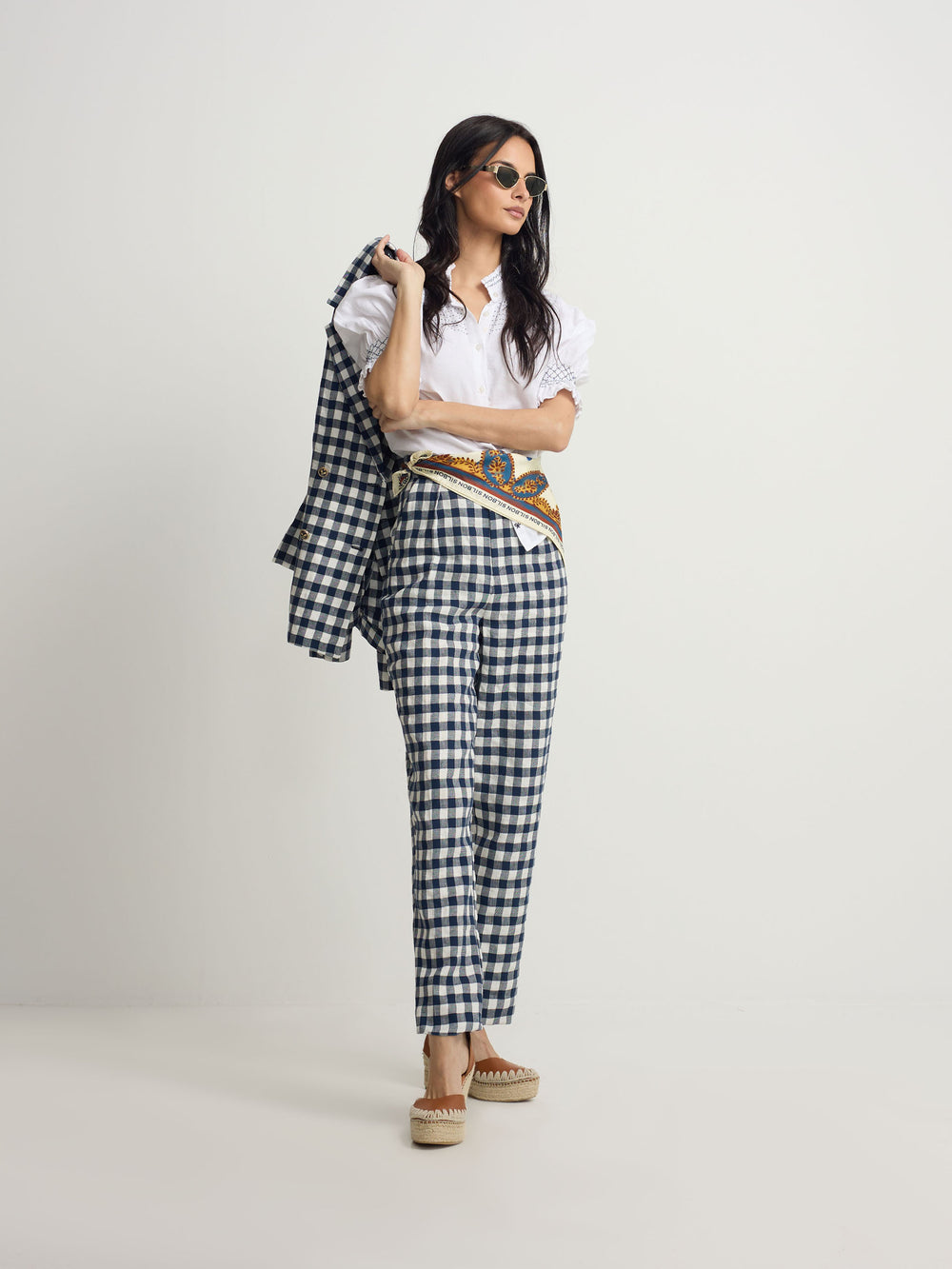 Pantalon trebilla vichy marino