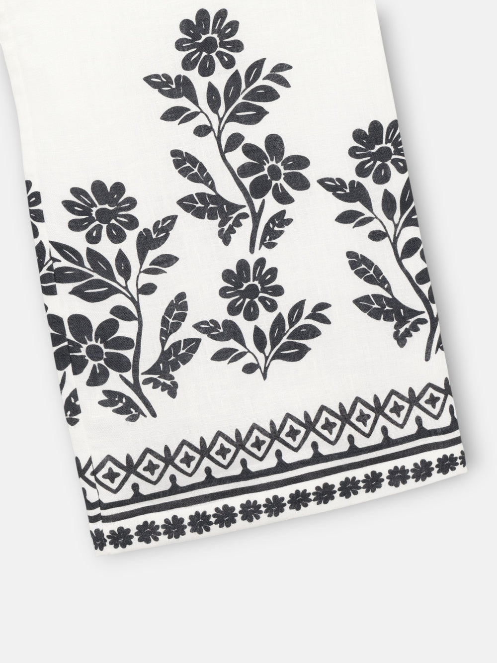 Pantalon imprimé à fleurs blanches